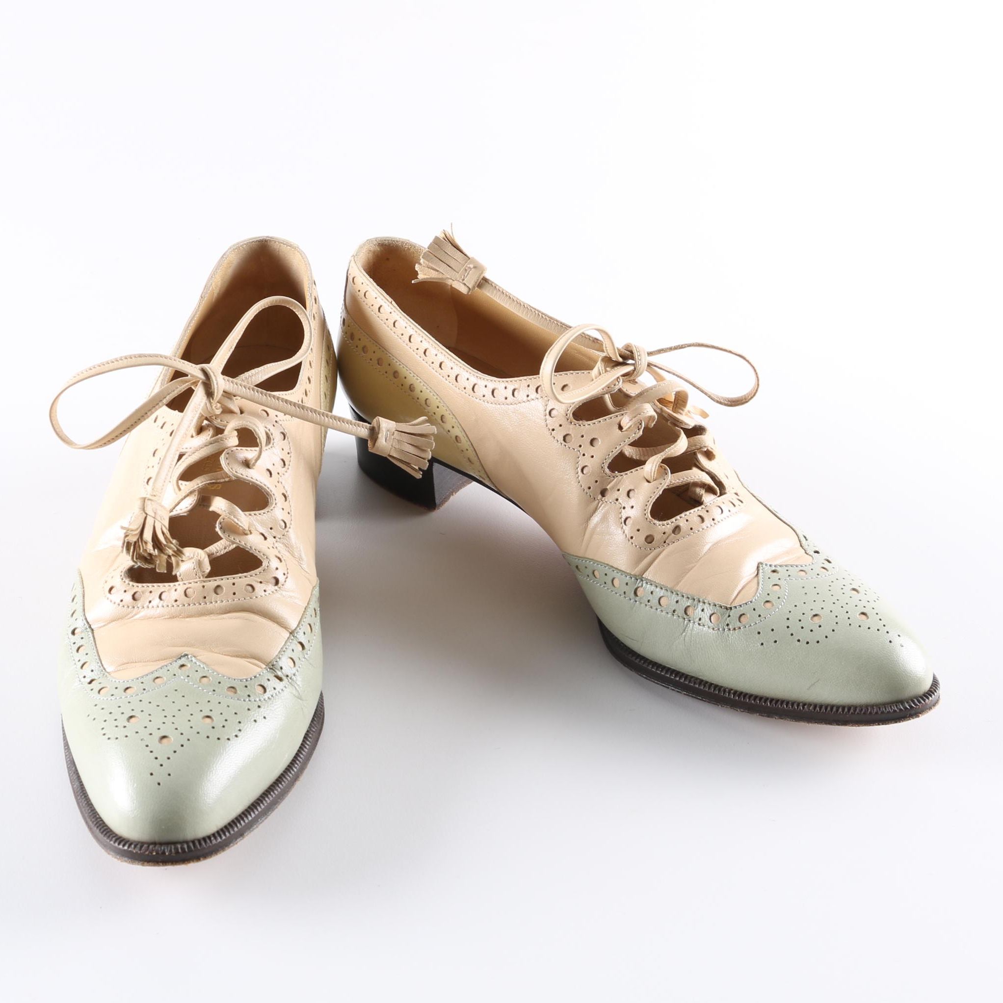 Women's Hermès Pastel Leather Brogues