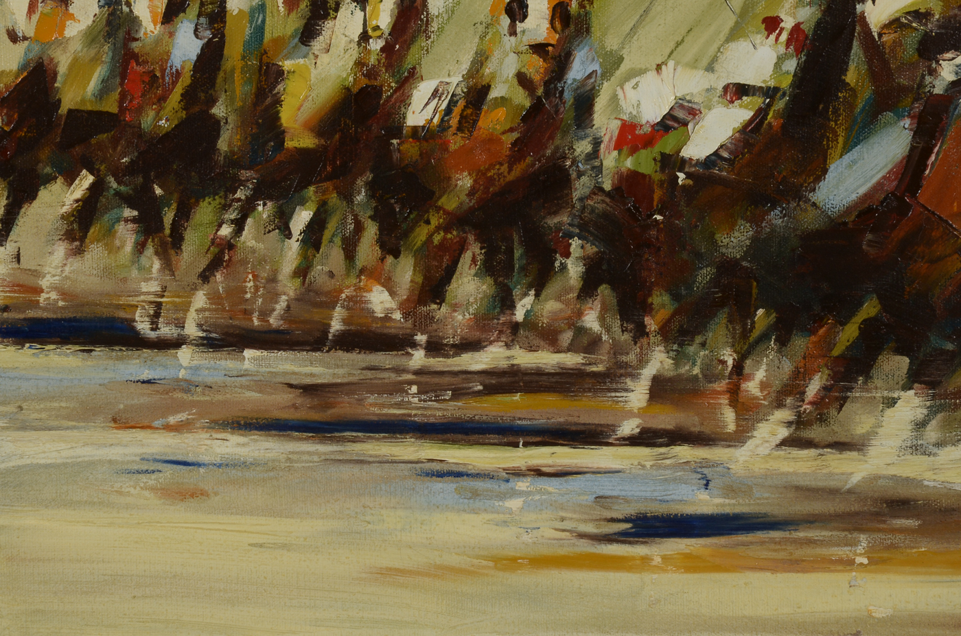 F. E. Weigel Original 1968 Oil on Canvas "In the Stretch"