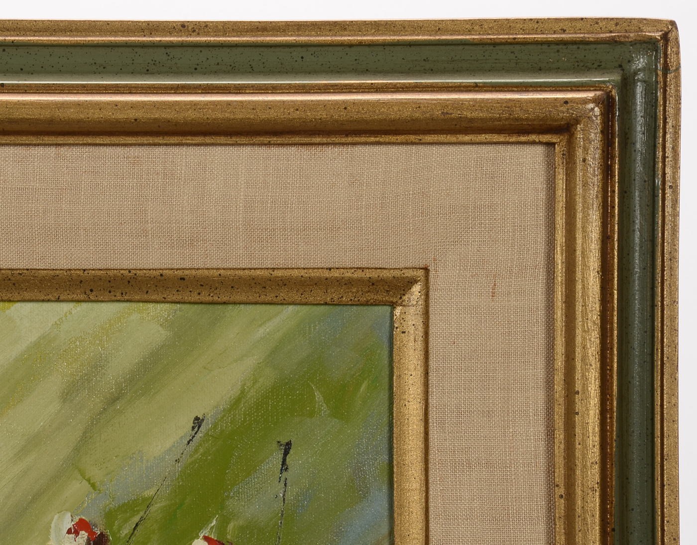 F. E. Weigel Original 1968 Oil on Canvas "In the Stretch"