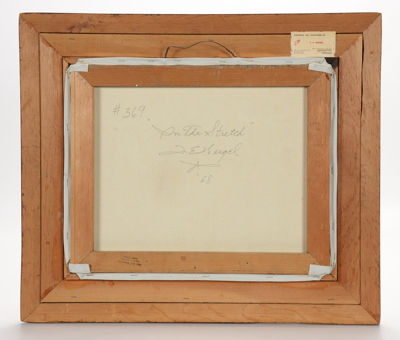 F. E. Weigel Original 1968 Oil on Canvas "In the Stretch"