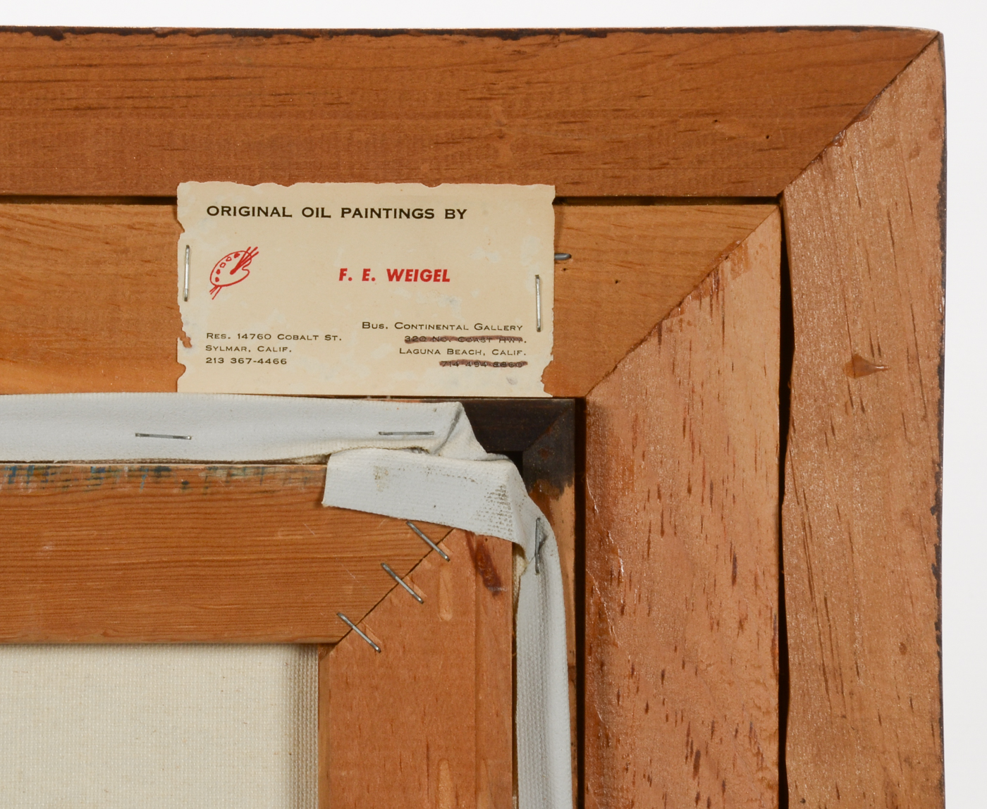 F. E. Weigel Original 1968 Oil on Canvas "In the Stretch"