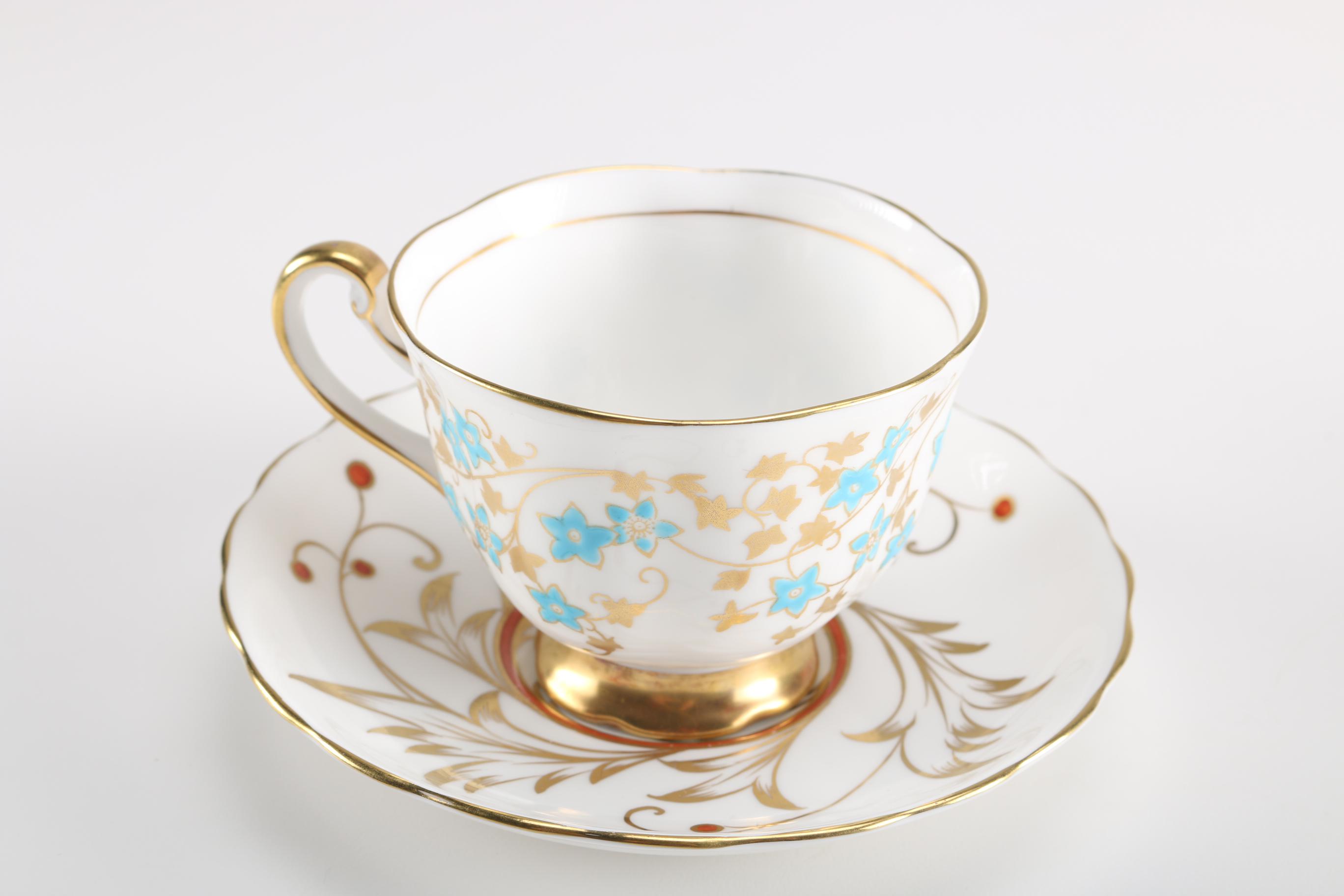 Collection of English Bone China Tea Cups and Saucers