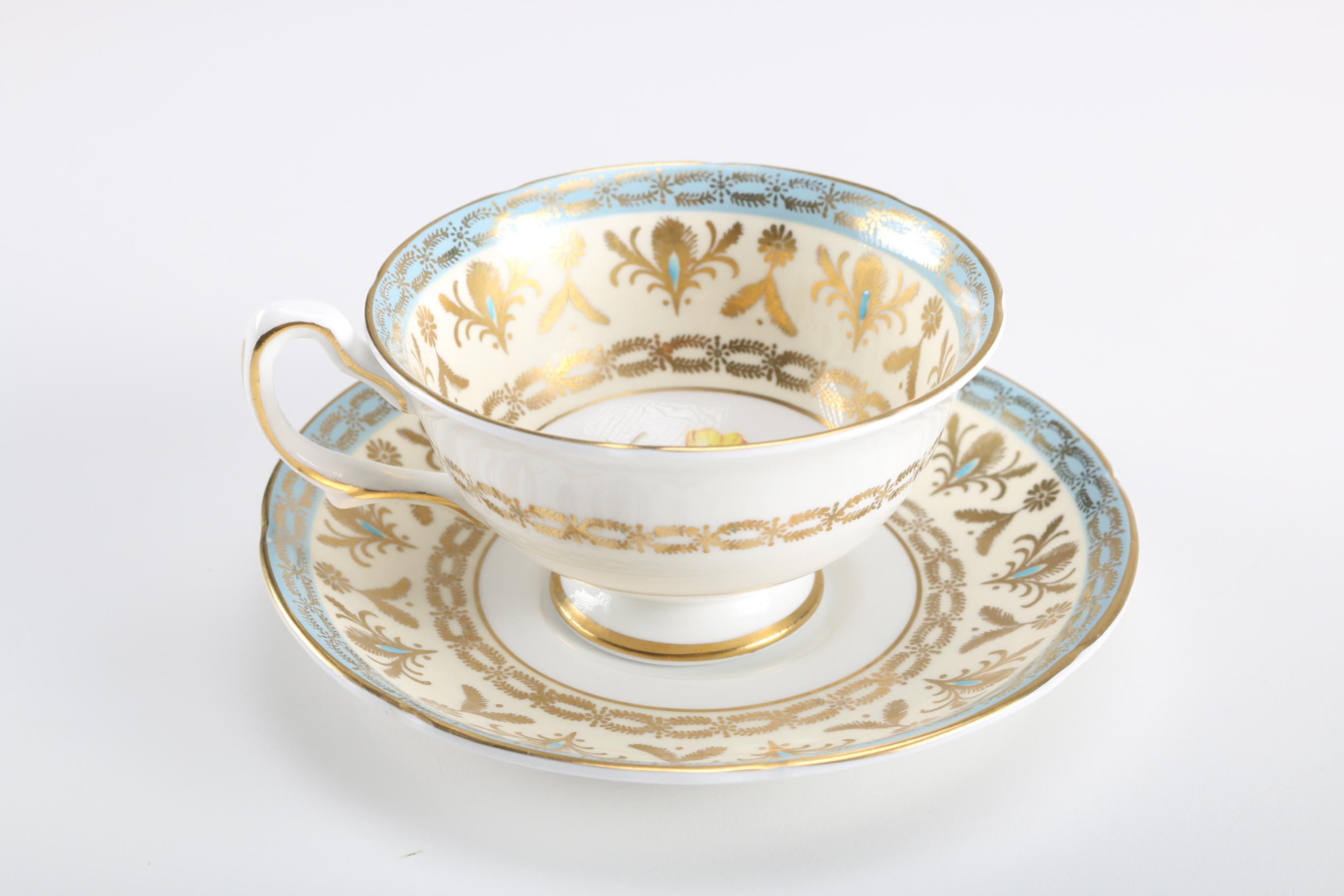 Collection of English Bone China Tea Cups and Saucers