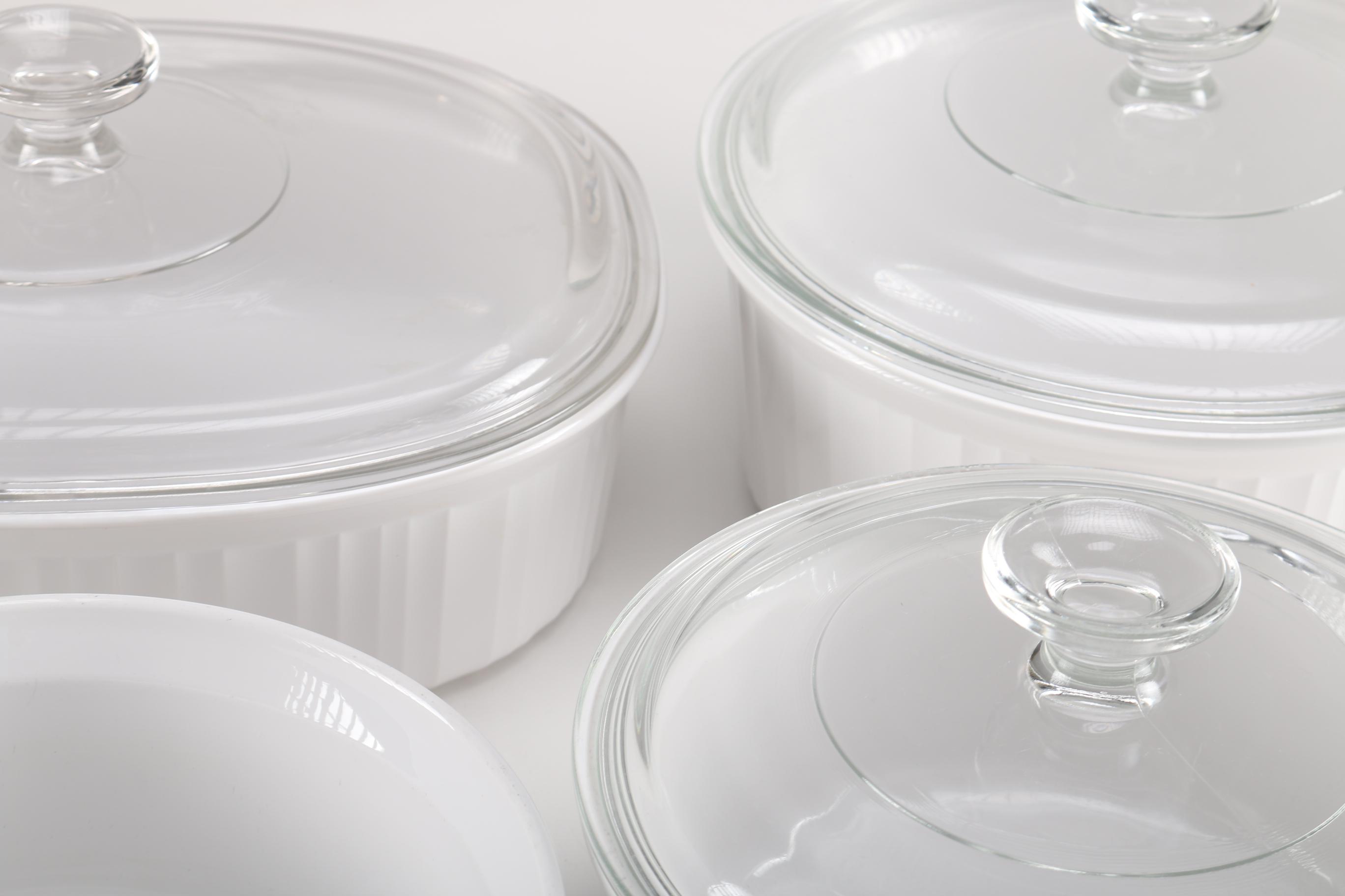Corningware "French White" Glass Baking Dishes