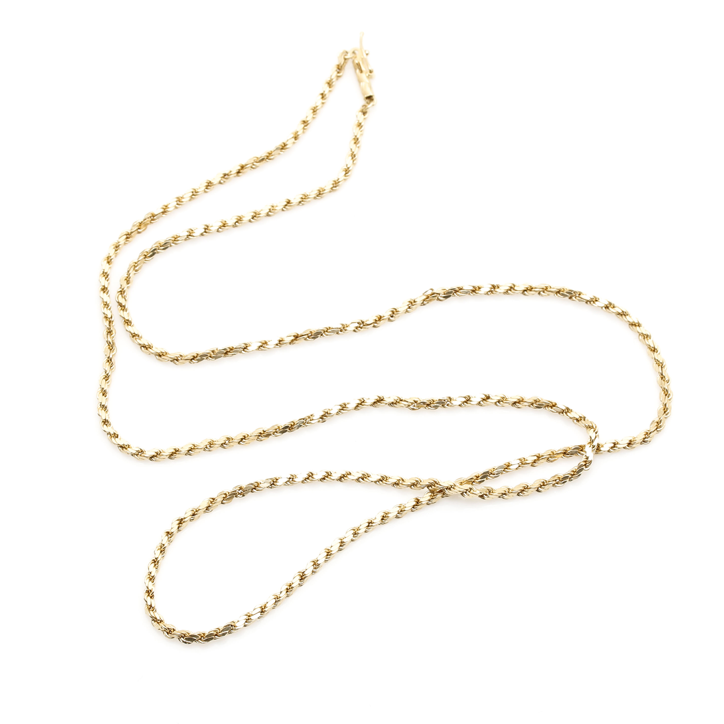 14K Yellow Gold Rope Chain Necklace