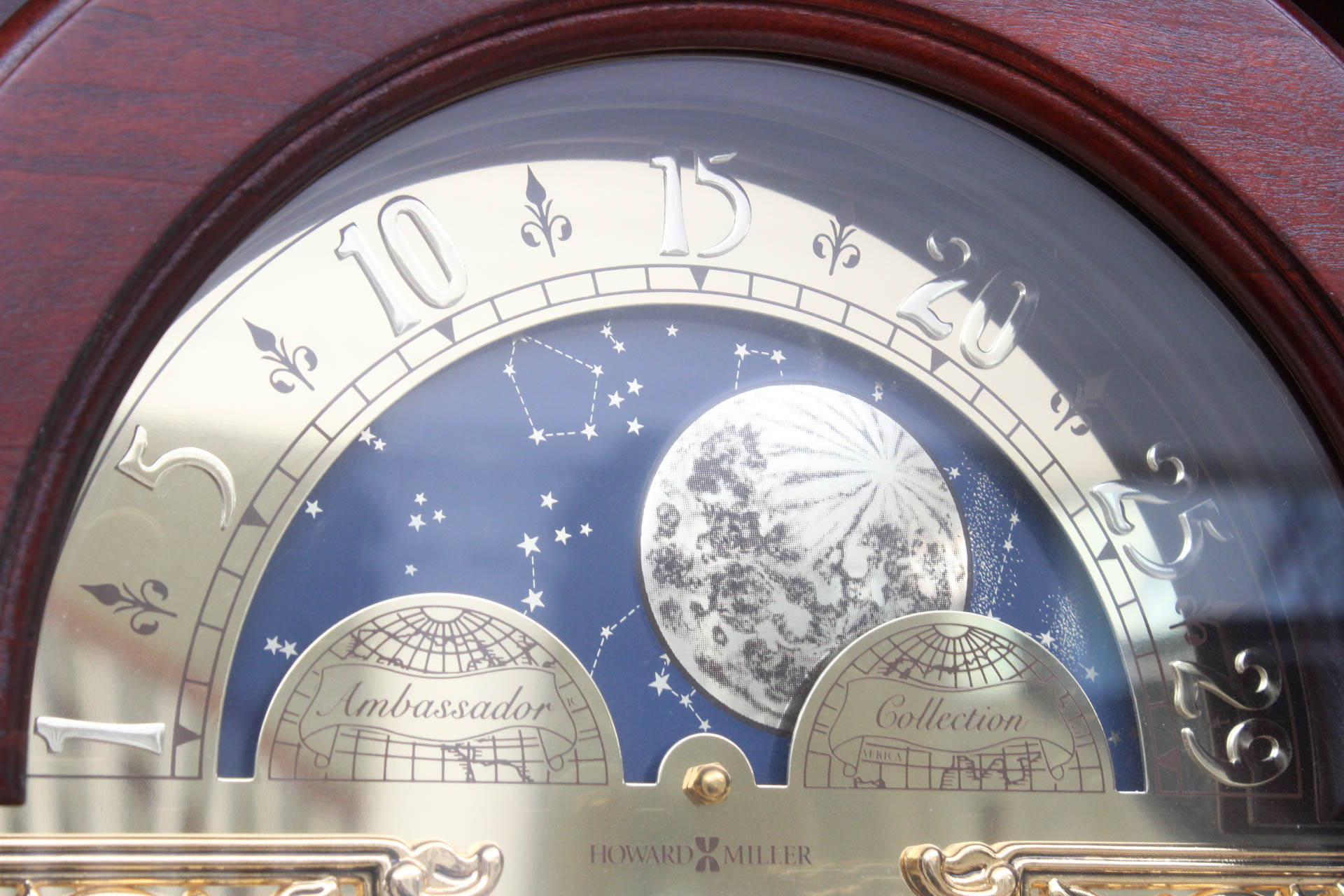 Howard Miller "Ambassador" Mahogany and Cherry Grandfather Clock