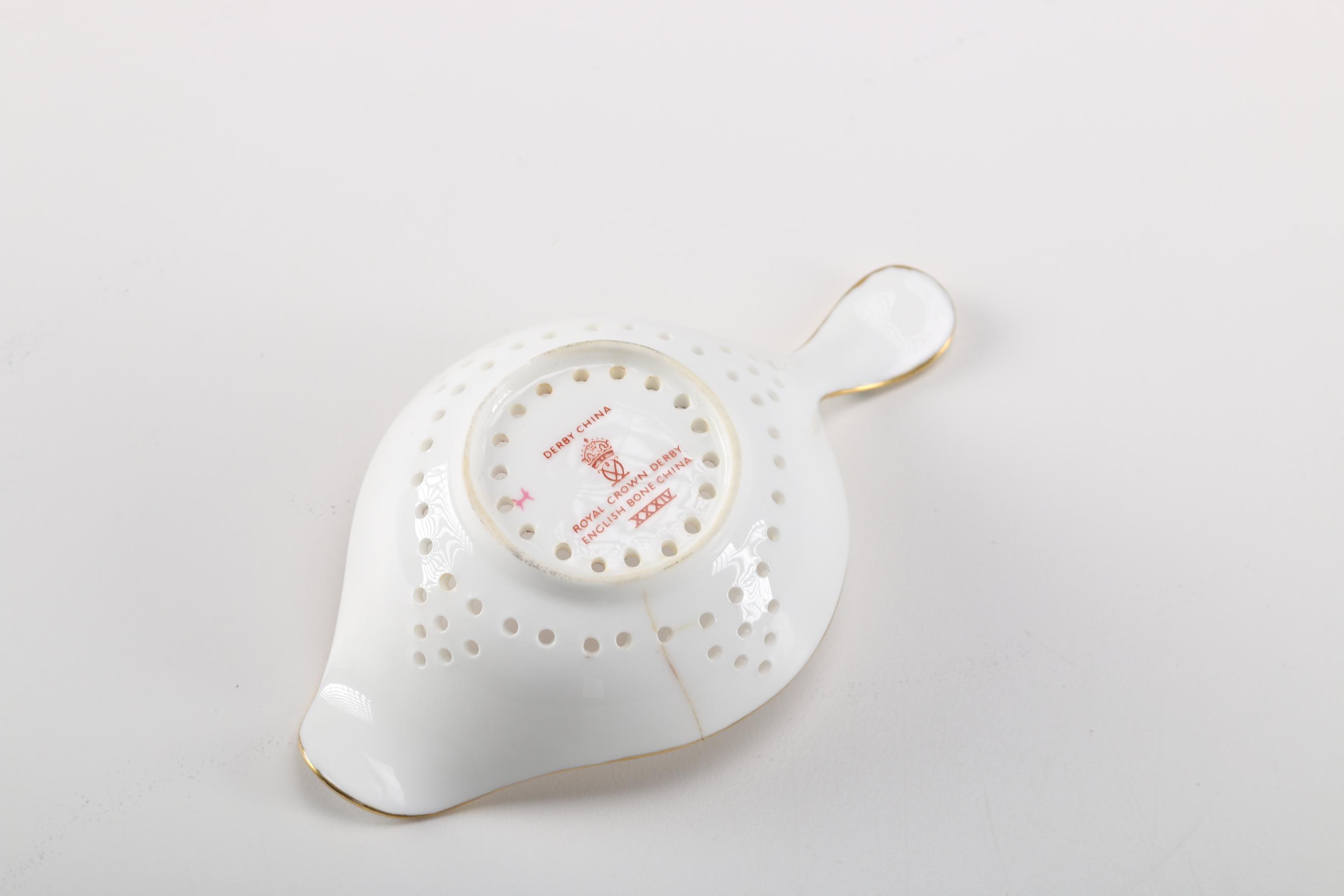 Royal Crown Derby "Derby Posies" Tea Strainer and Bowl