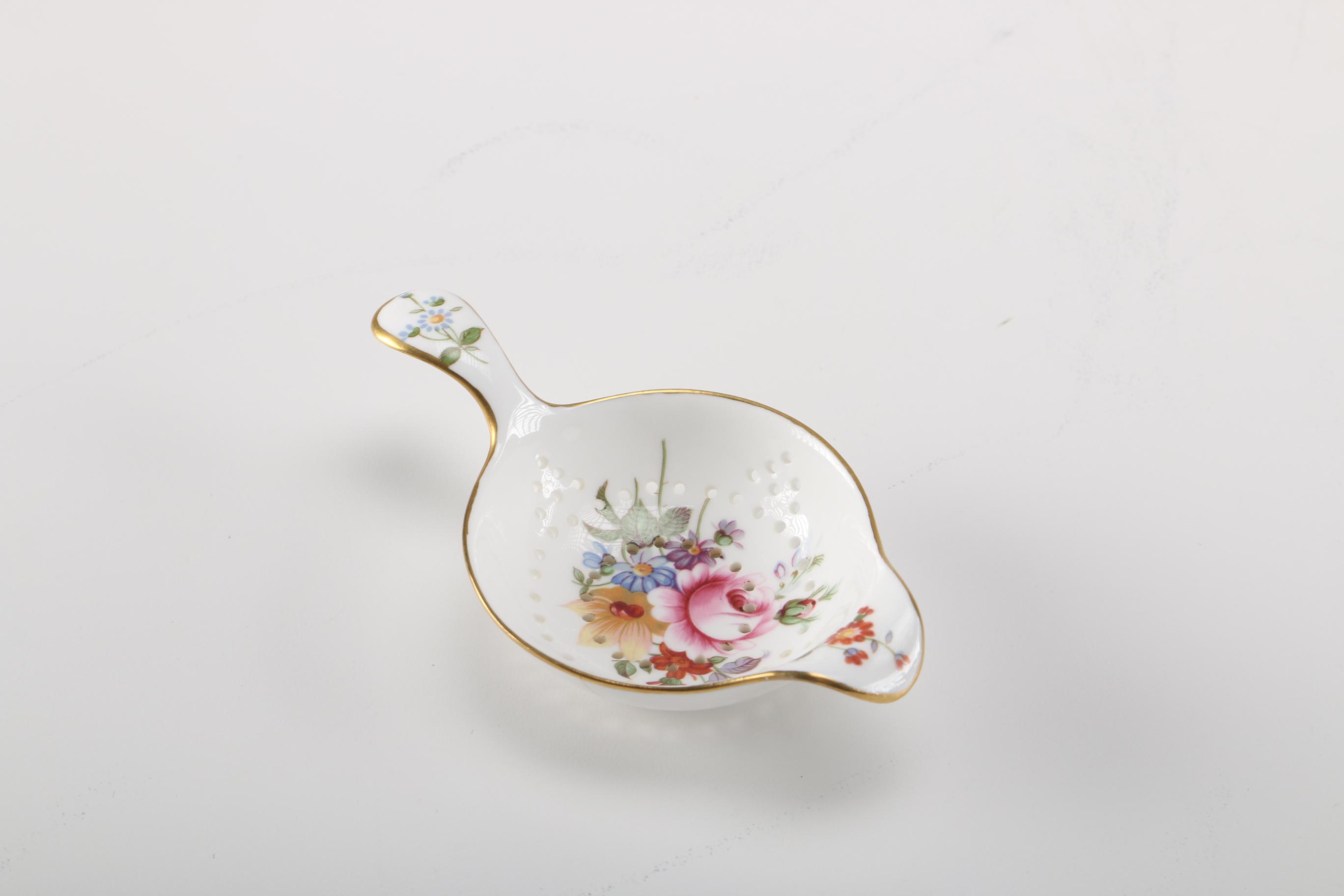 Royal Crown Derby "Derby Posies" Tea Strainer and Bowl