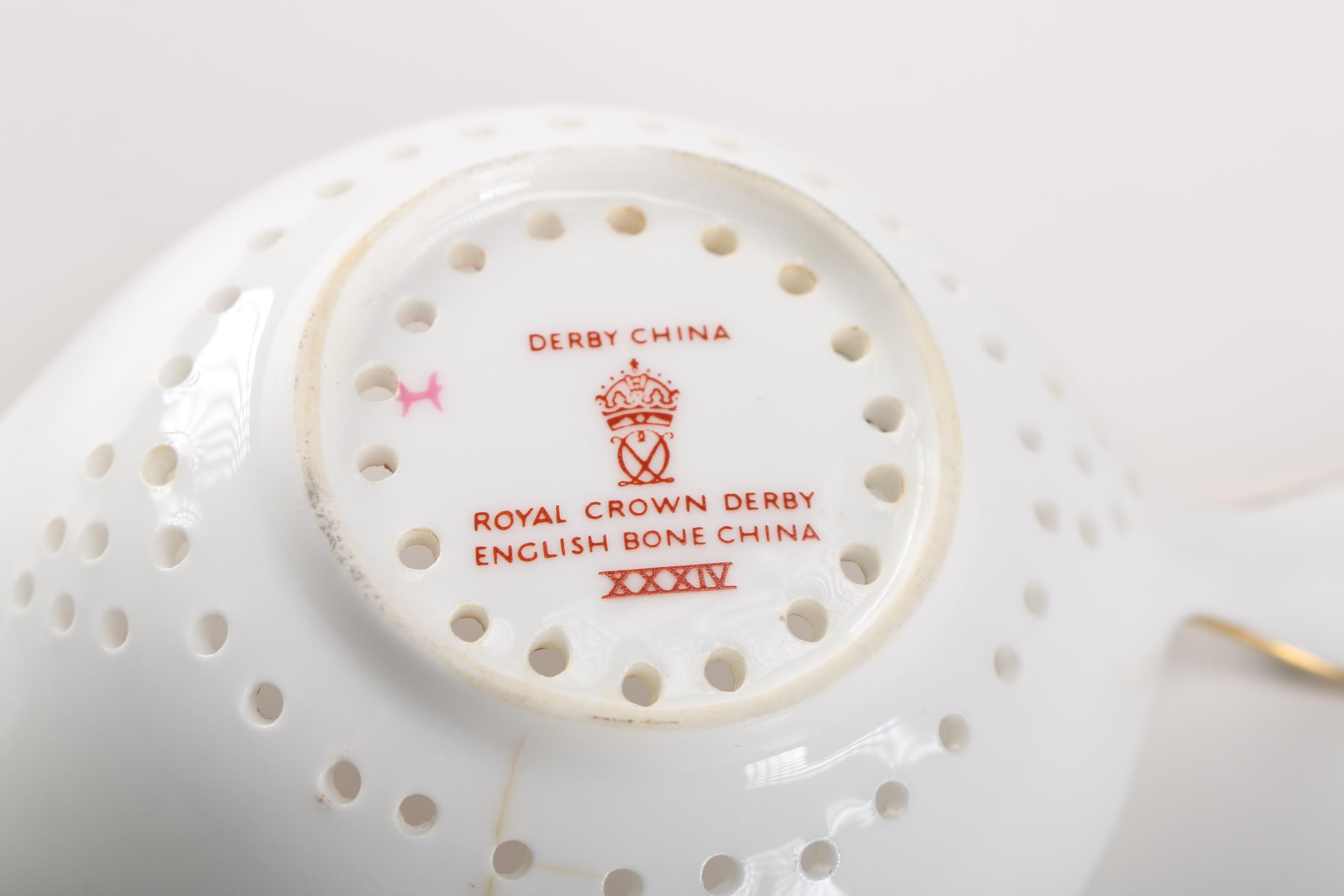 Royal Crown Derby "Derby Posies" Tea Strainer and Bowl