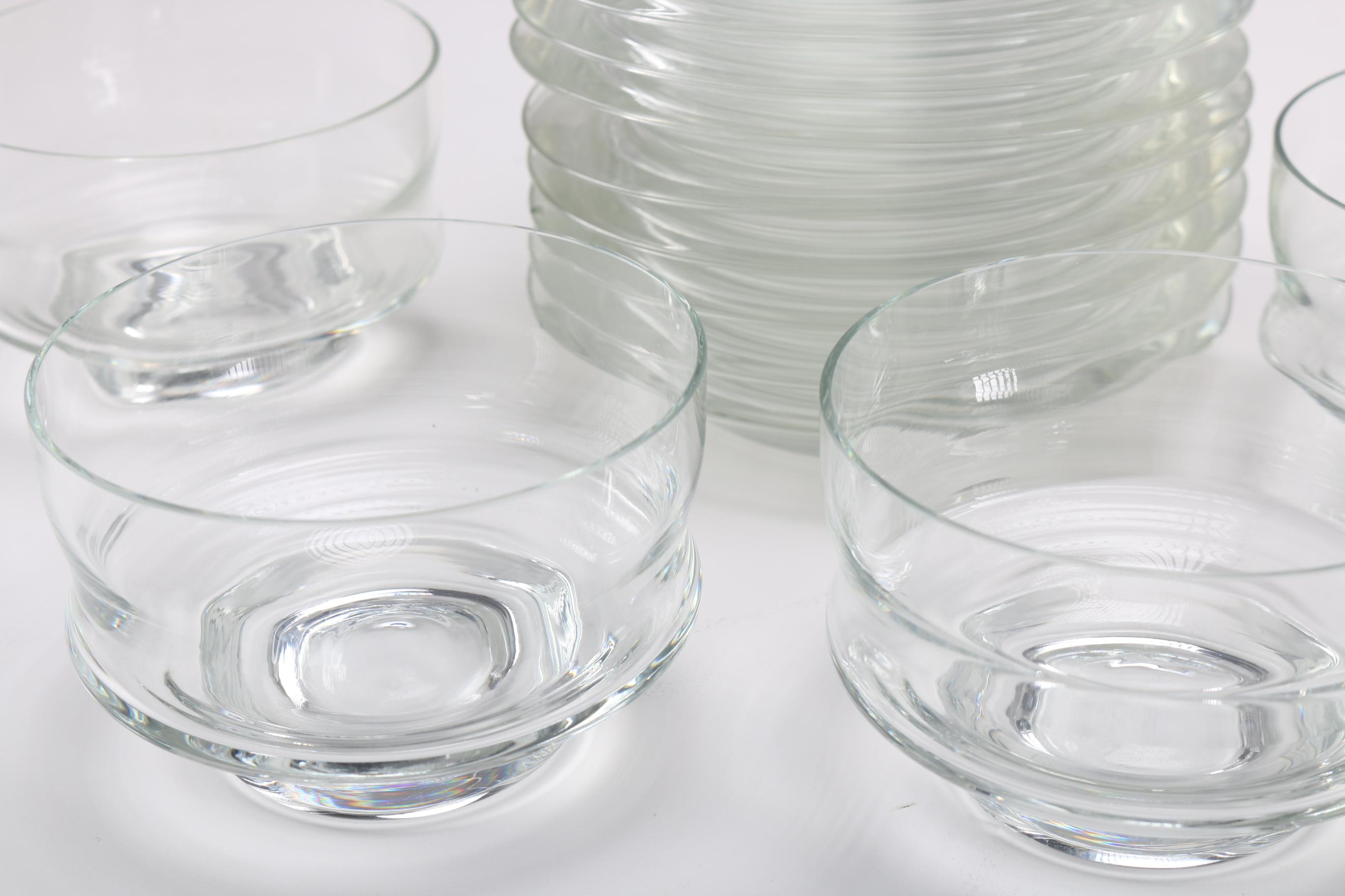 Clear Glass Bowls and Dessert Plates