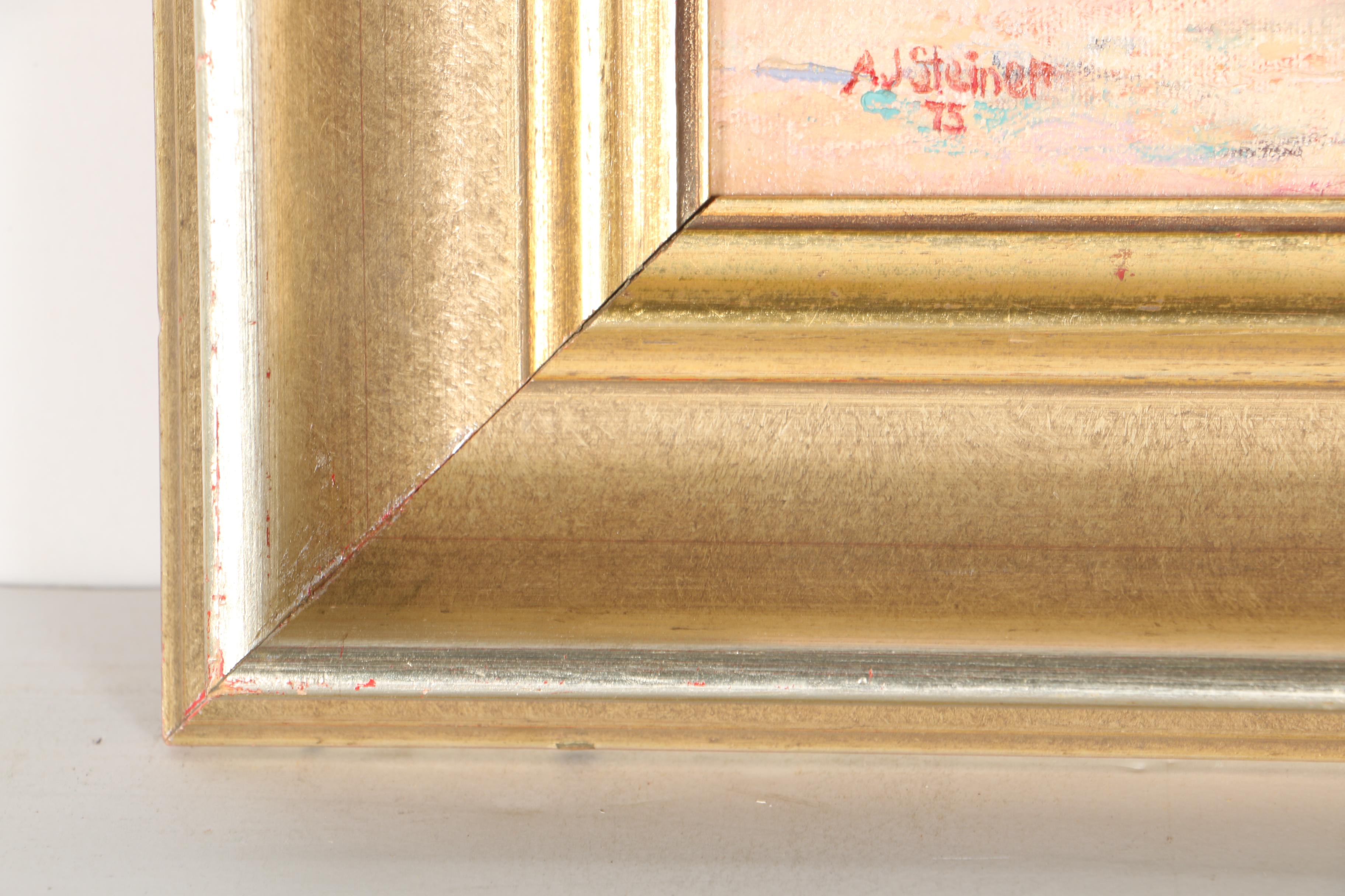 A.J. Steiner Oil on Paper American West Horses