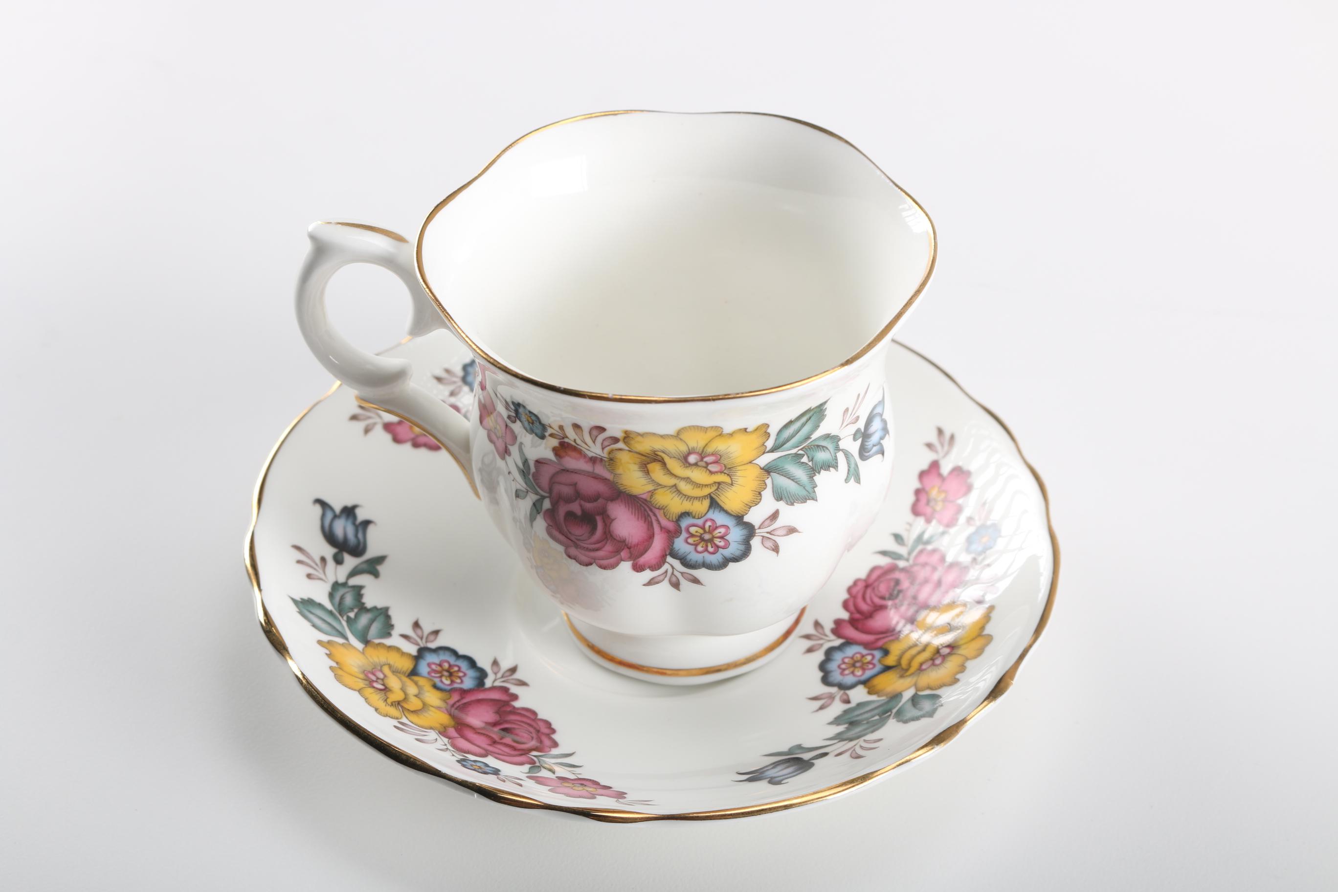 Collection of Crown Staffordshire China Teacups and Saucers