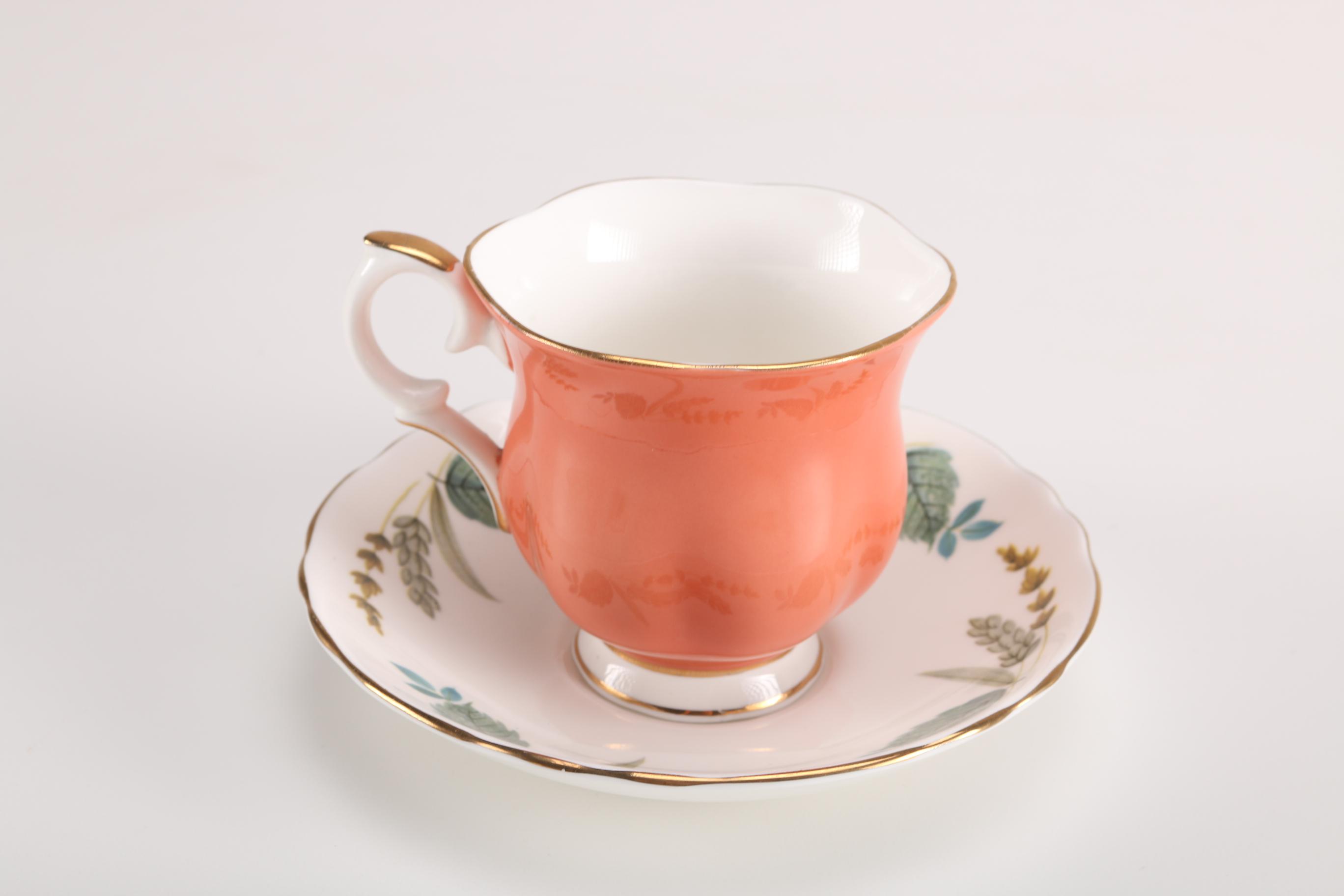 Collection of Crown Staffordshire China Teacups and Saucers