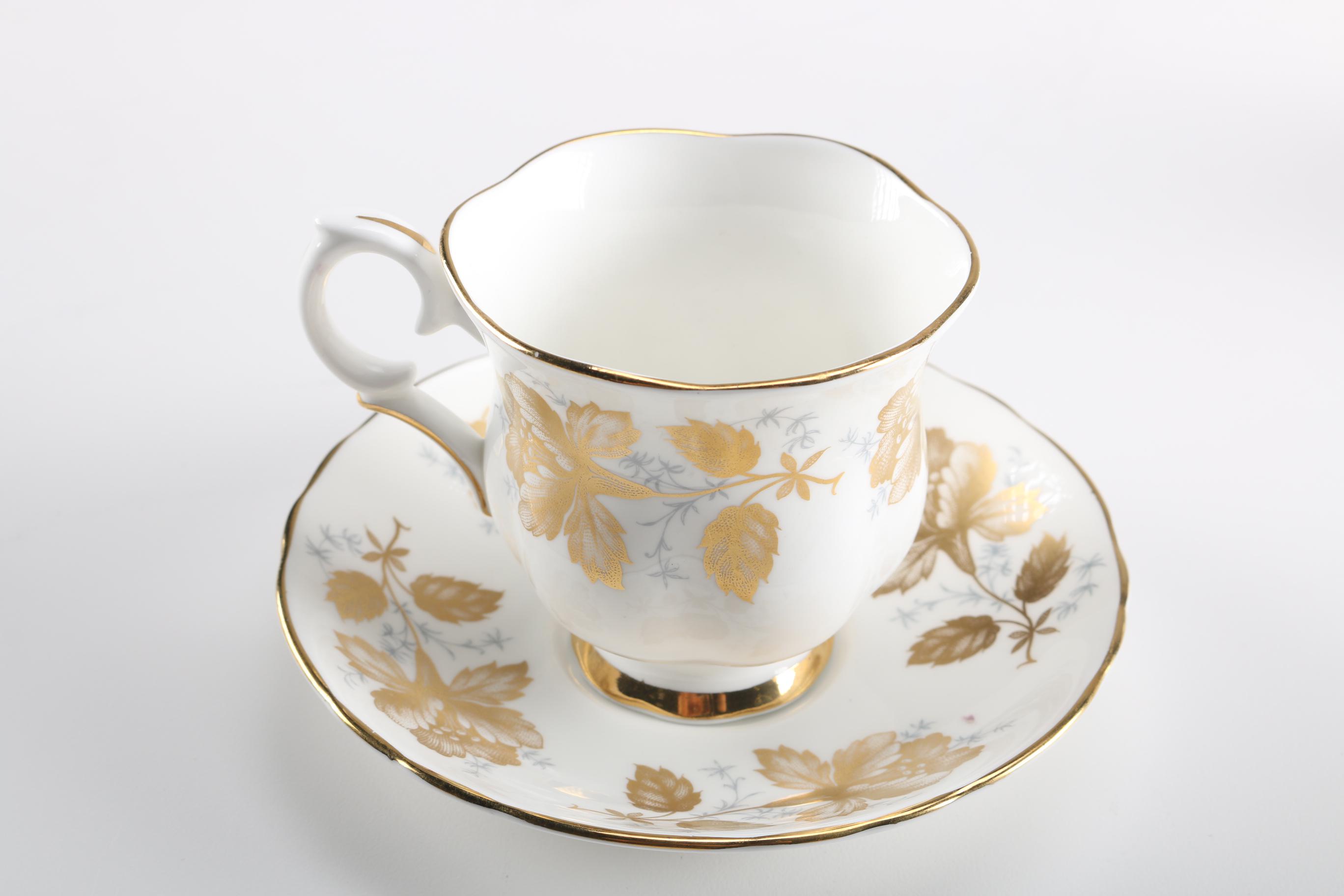 Collection of Crown Staffordshire China Teacups and Saucers