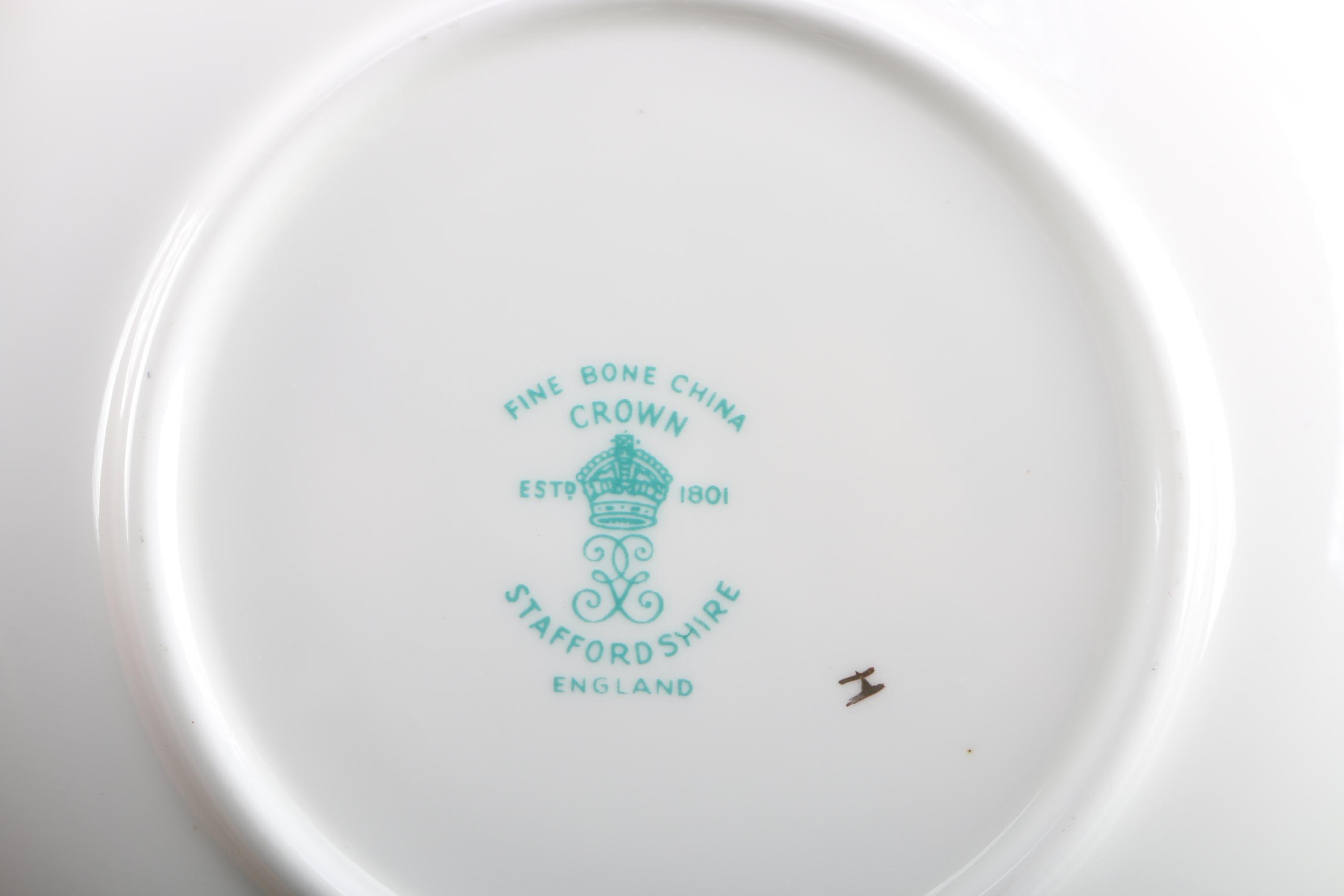 Collection of Crown Staffordshire China Teacups and Saucers