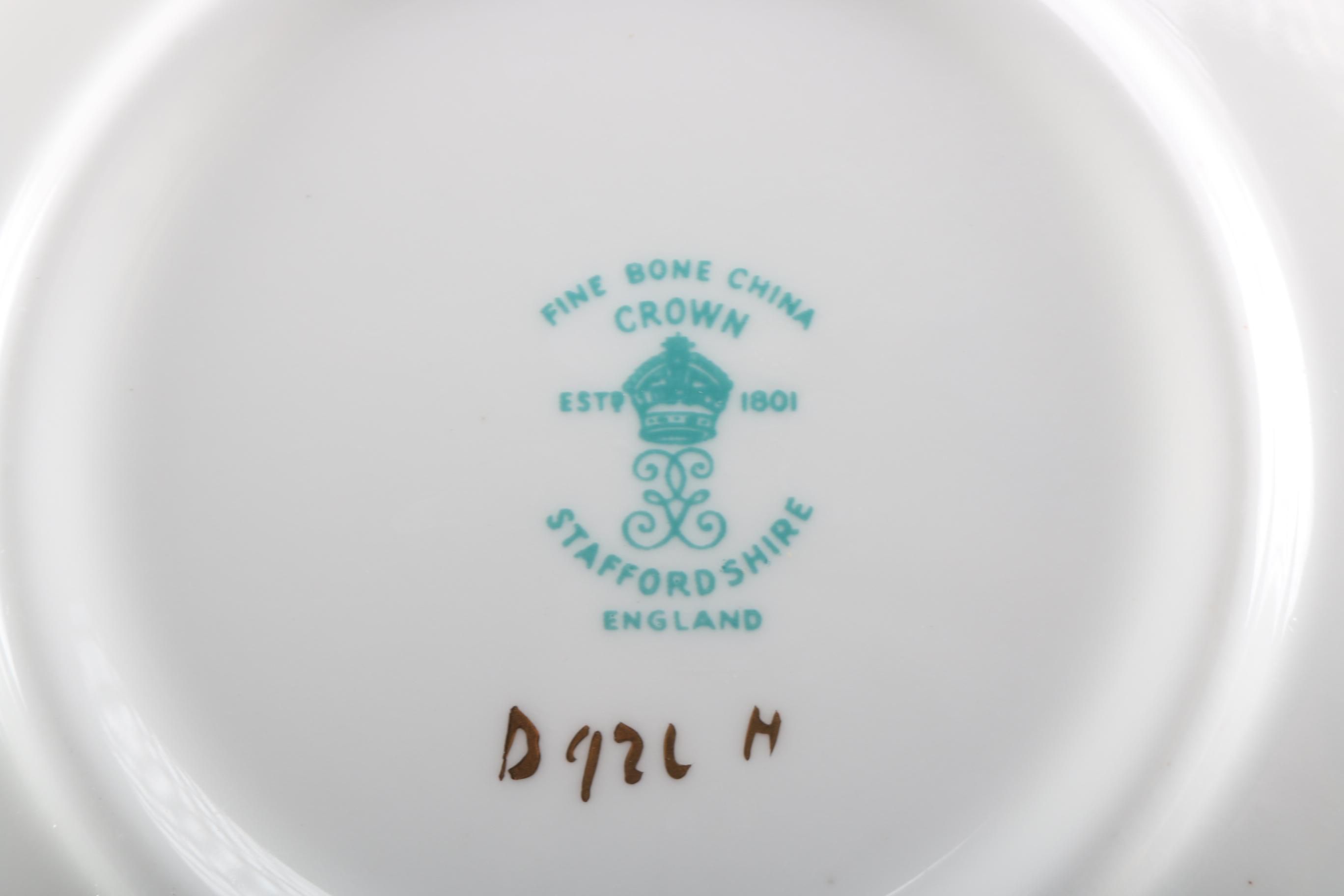 Collection of Crown Staffordshire China Teacups and Saucers