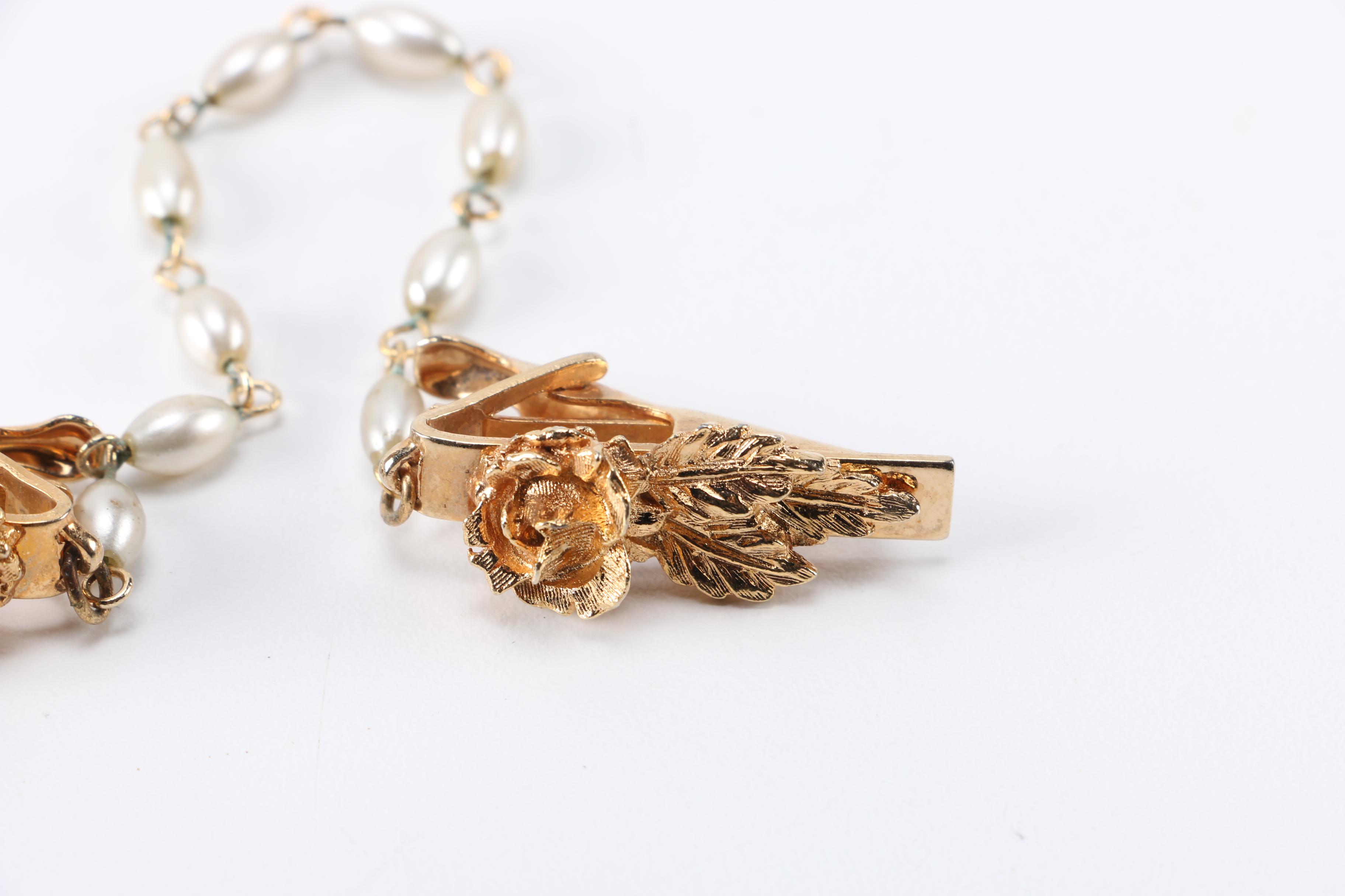 Gold Tone and Rhinestone Statement Jewelry