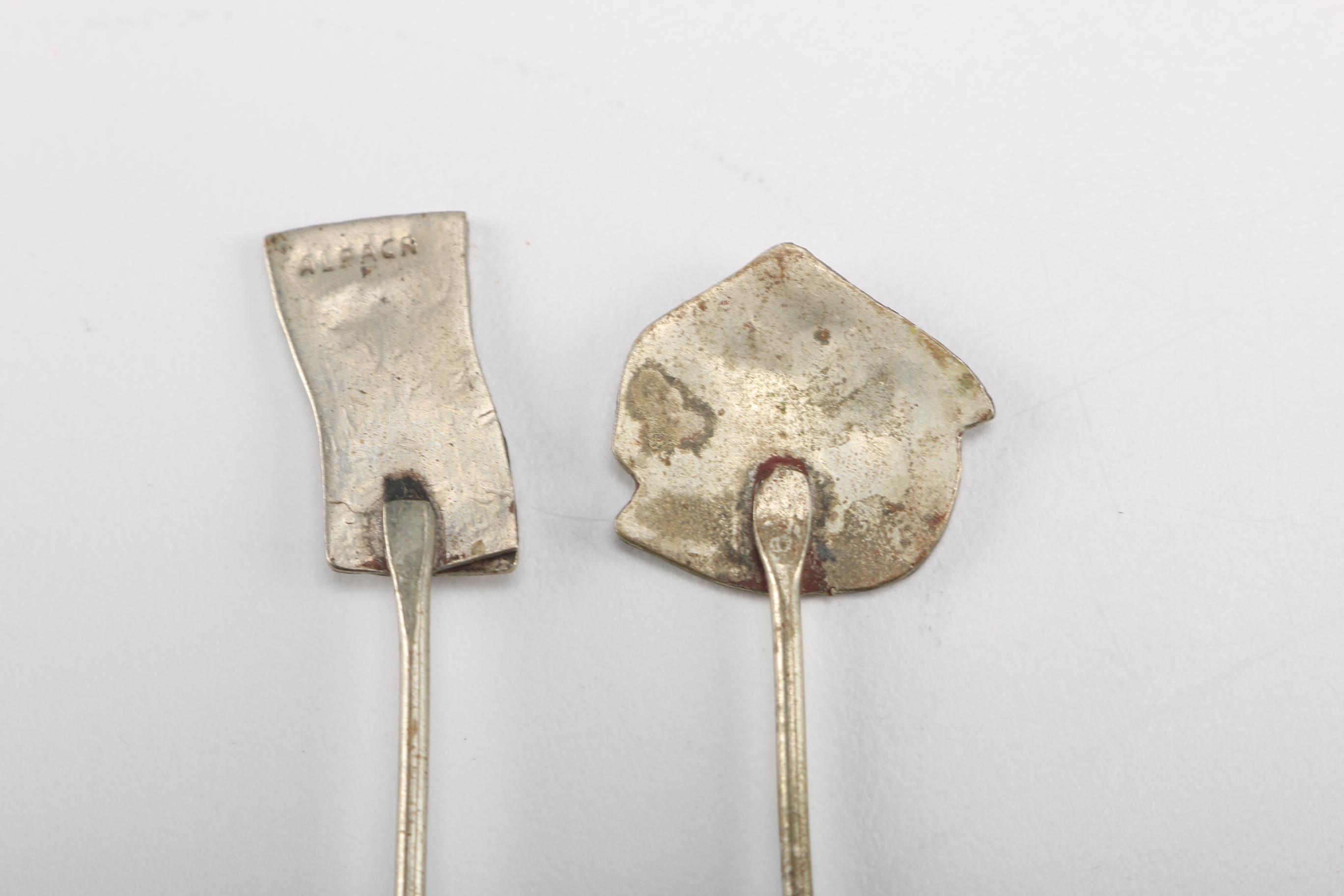 Alpaca Silver-Tone Abalone Shell Cocktail Forks