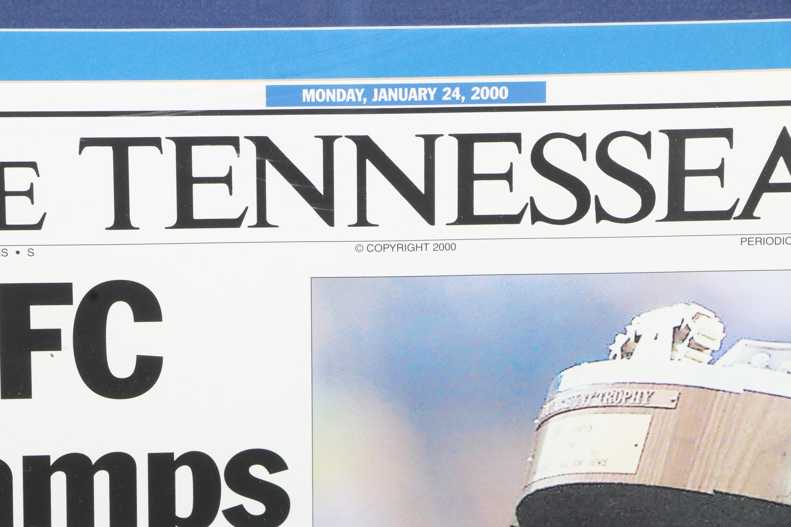 Framed Tennessee Titans 1999 Super Bowl Memorabilia