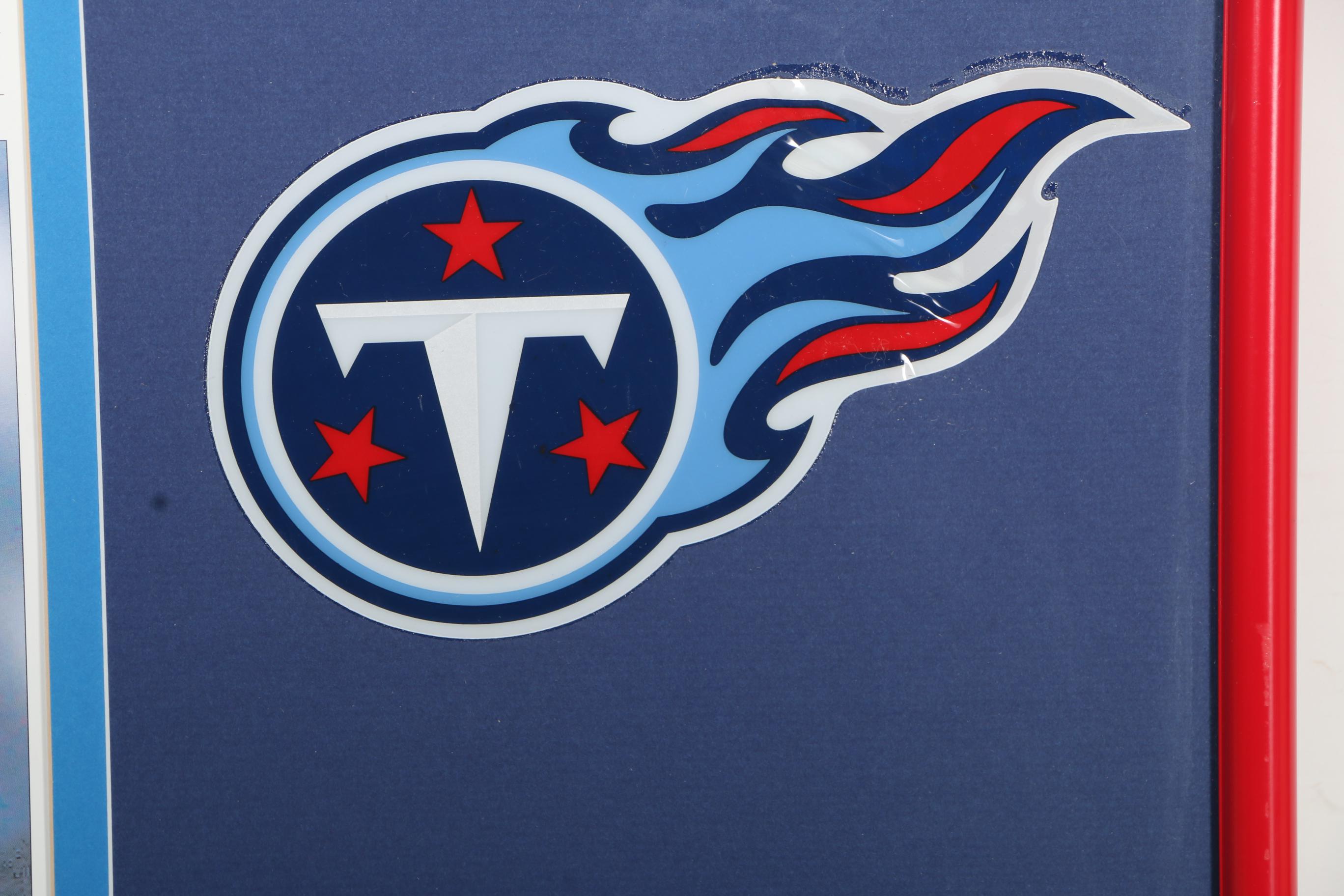 Framed Tennessee Titans 1999 Super Bowl Memorabilia