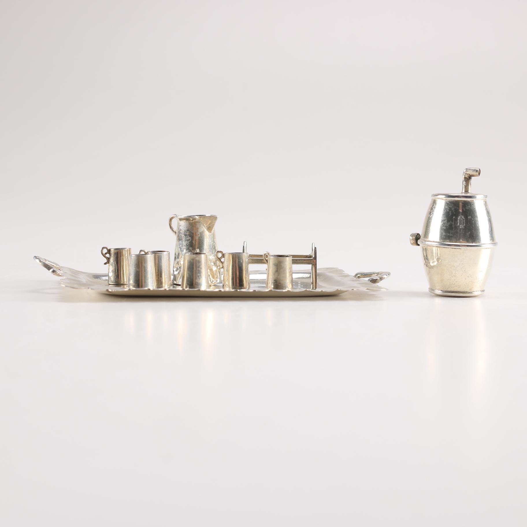 Miniature Sterling Silver Pitcher and Mug Set