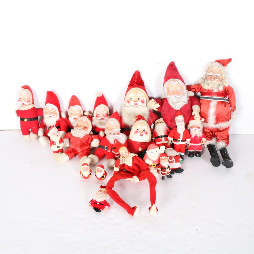 Assortment of Vintage Santa Decor