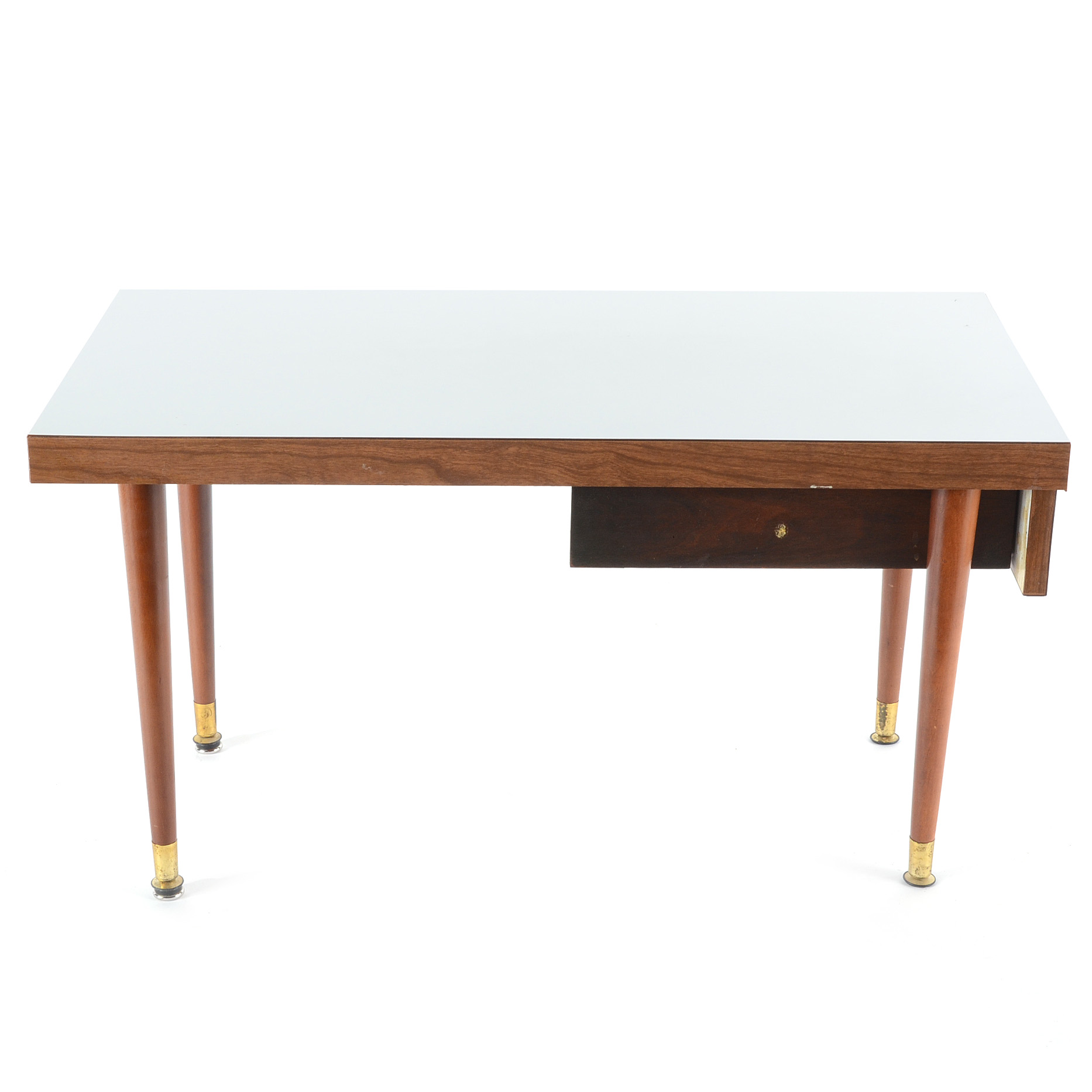 White Laminate Side Table with Drawer