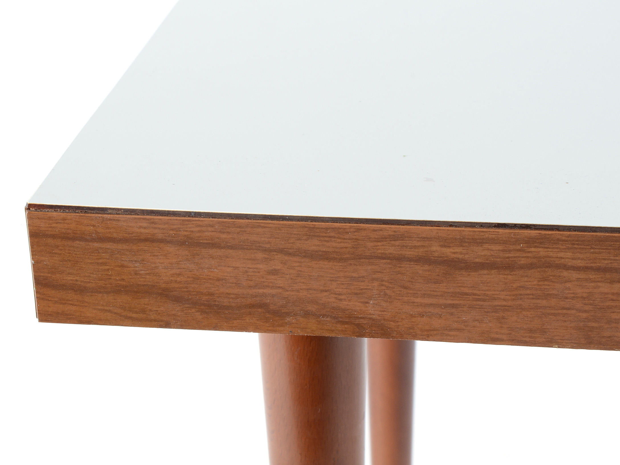 White Laminate Side Table with Drawer