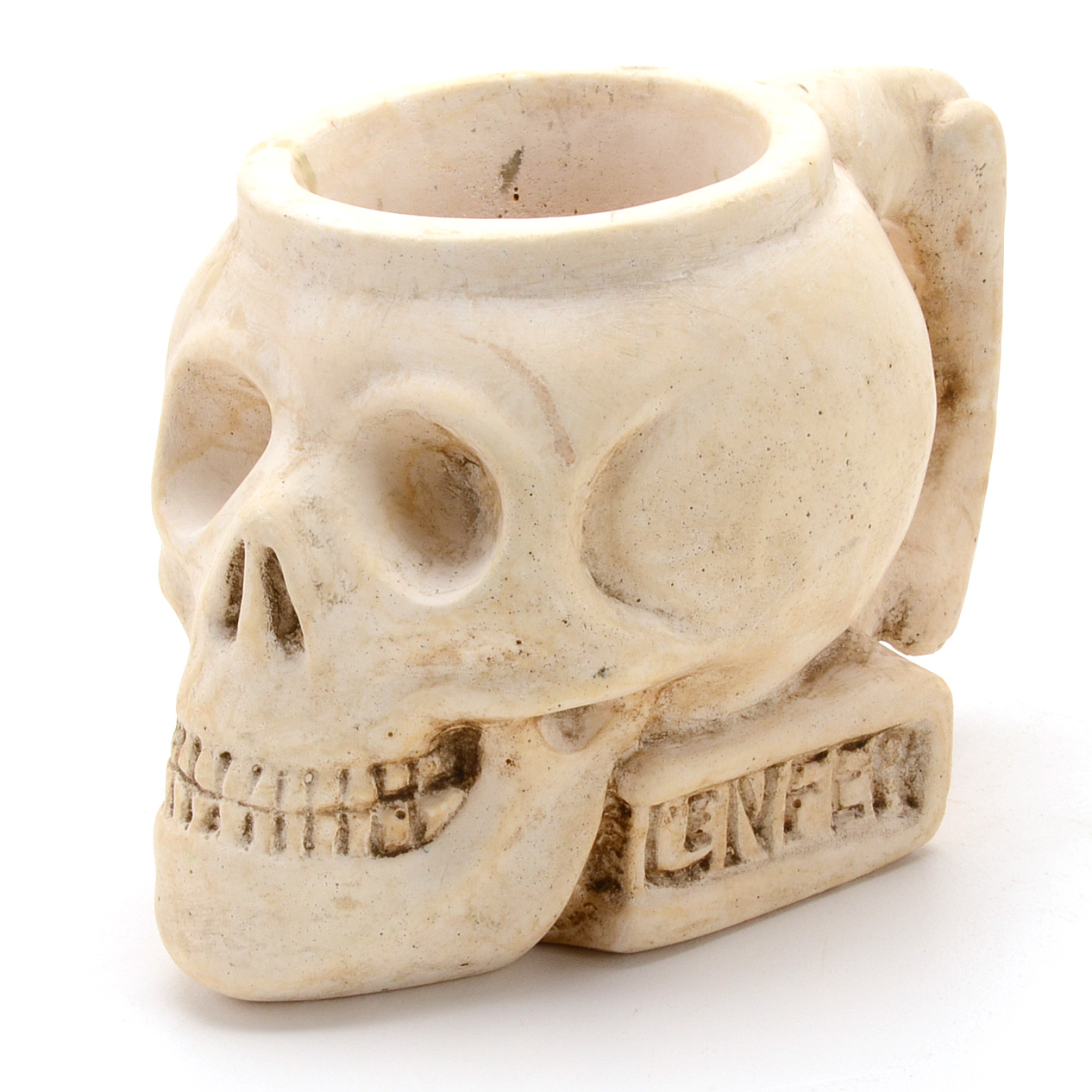 Souvenir Chalkware Mug from the Catacombs of Paris