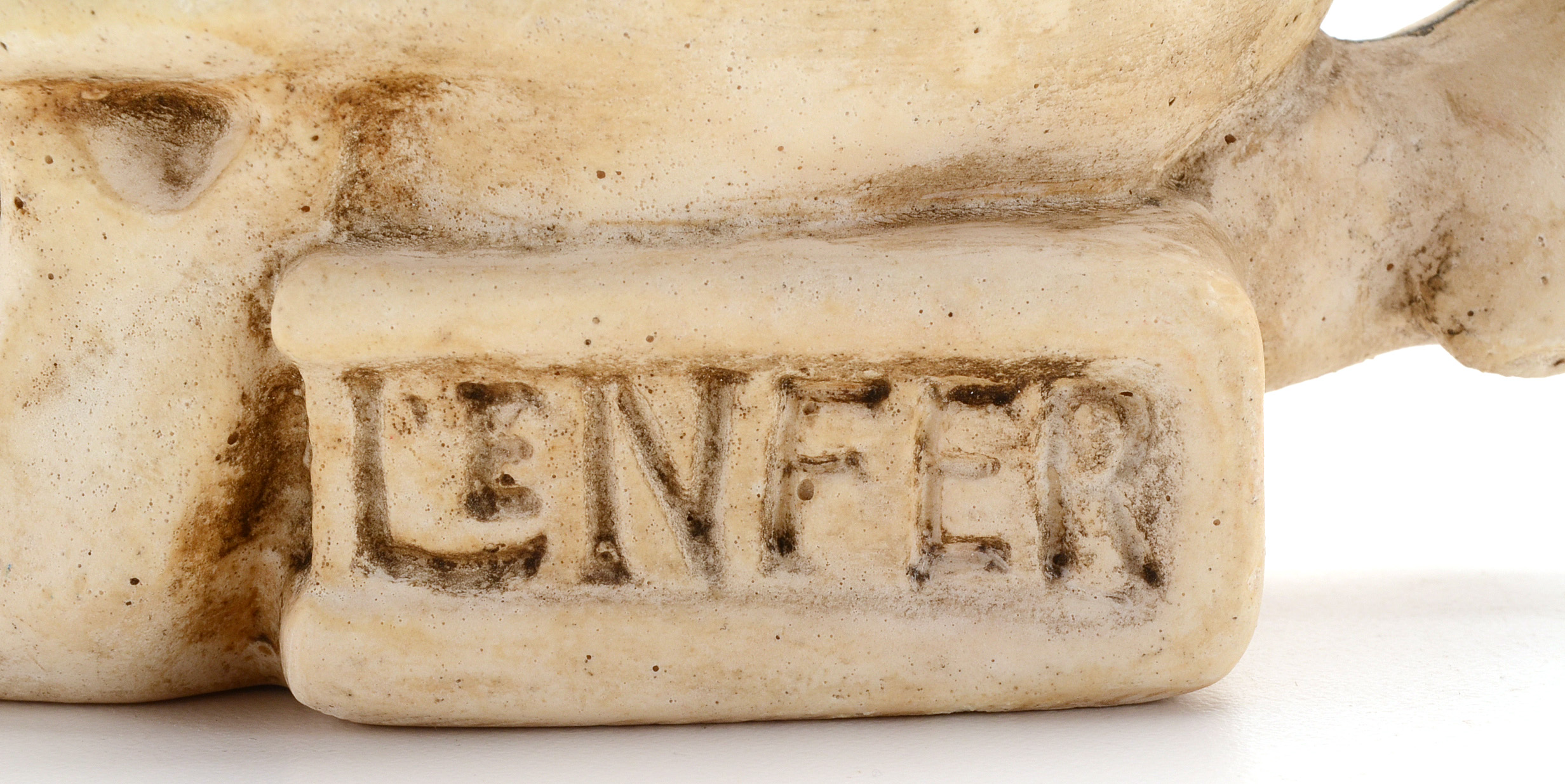 Souvenir Chalkware Mug from the Catacombs of Paris