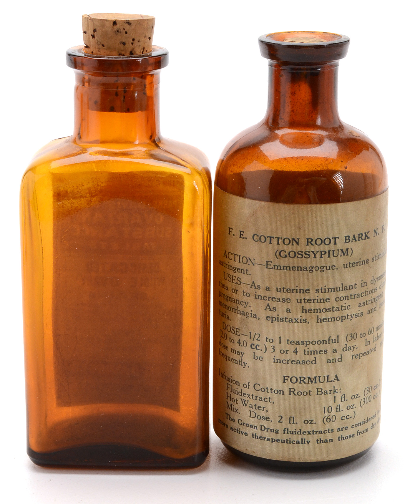 Five Vintage Medicine Bottles with Labels