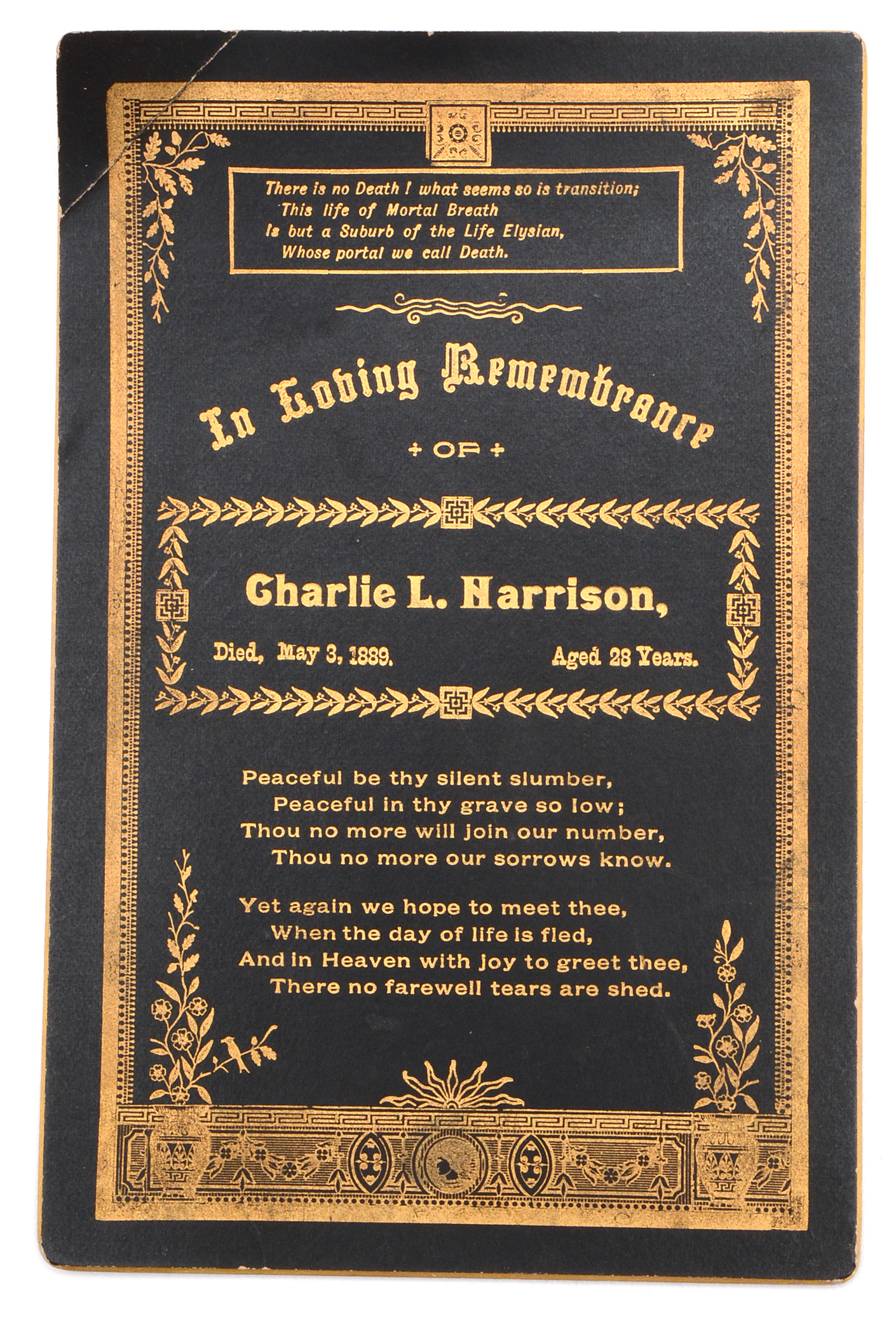 Five Antique Memorial Cards
