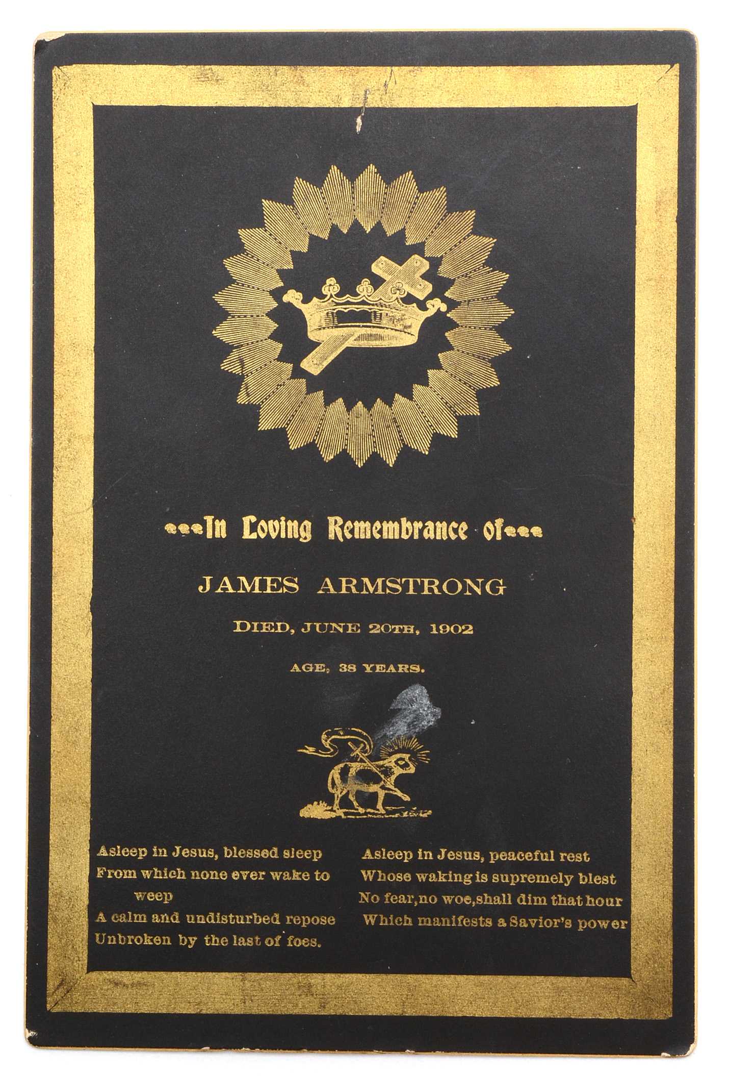 Five Antique Memorial Cards