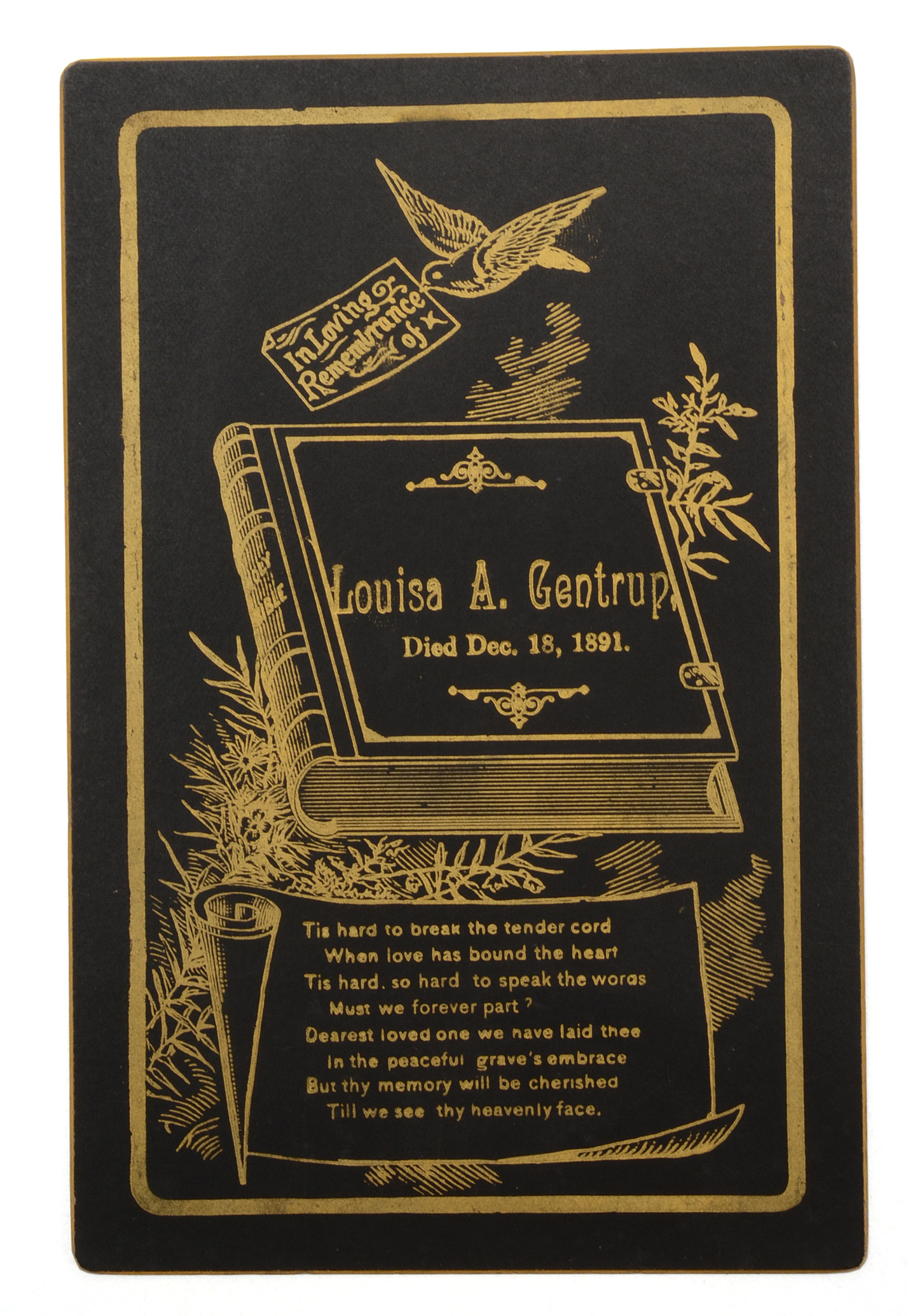 Five Antique Memorial Cards