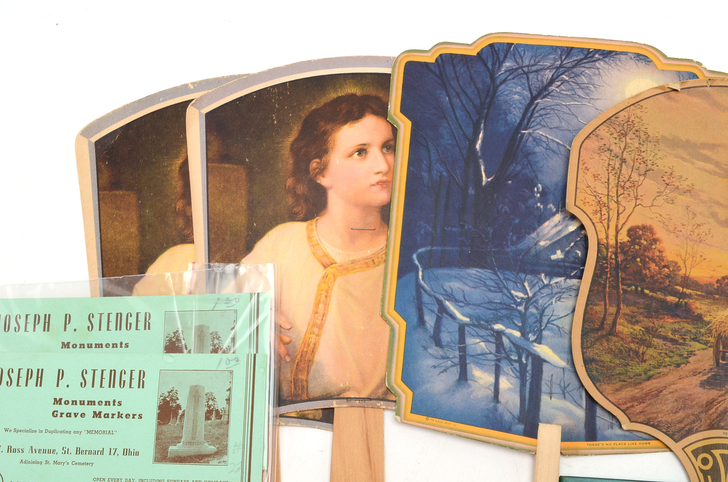 Collection of Funeral Home Promotional Material Incl. Straw Fans