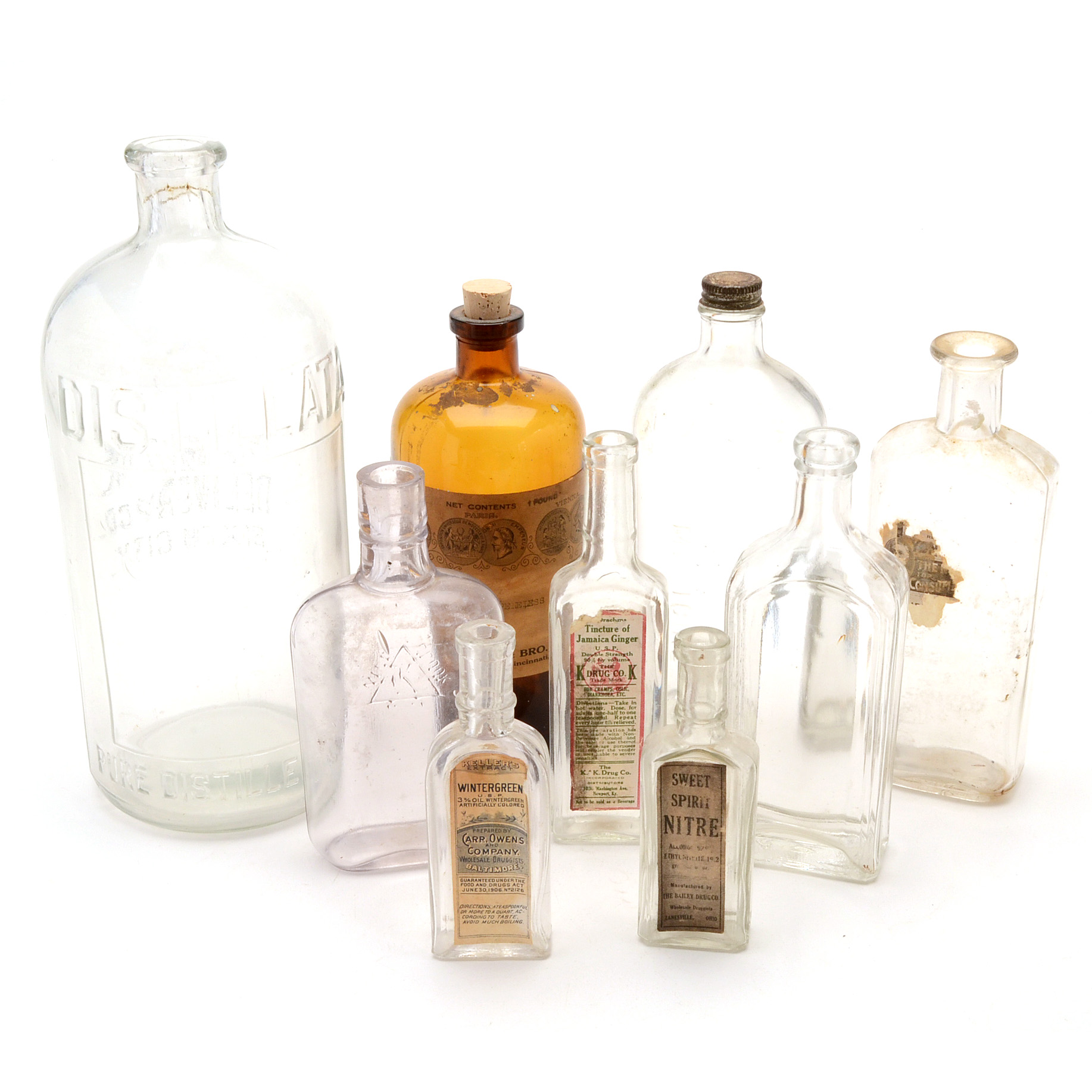 Collection of Nine Vintage Bottles