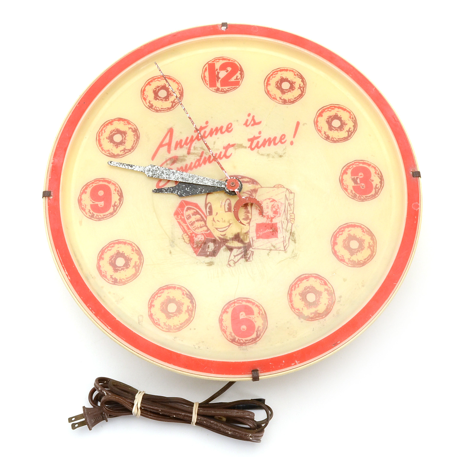 Spudnut Donut Neon Wall Clock