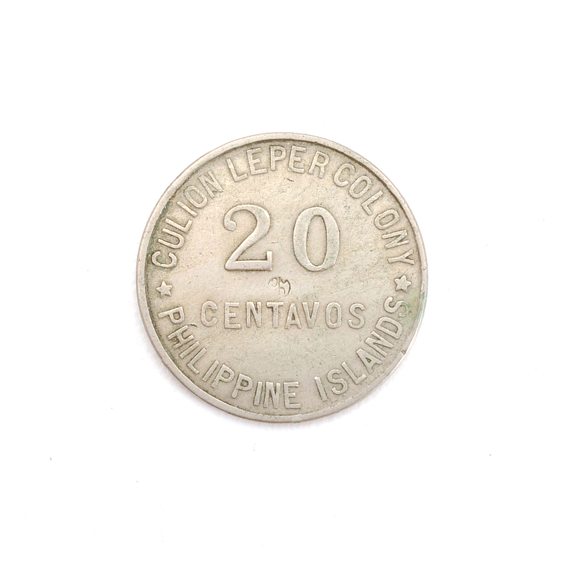 Rare 1922 20 Centavos Culion Leper Colony Coin from Philippines