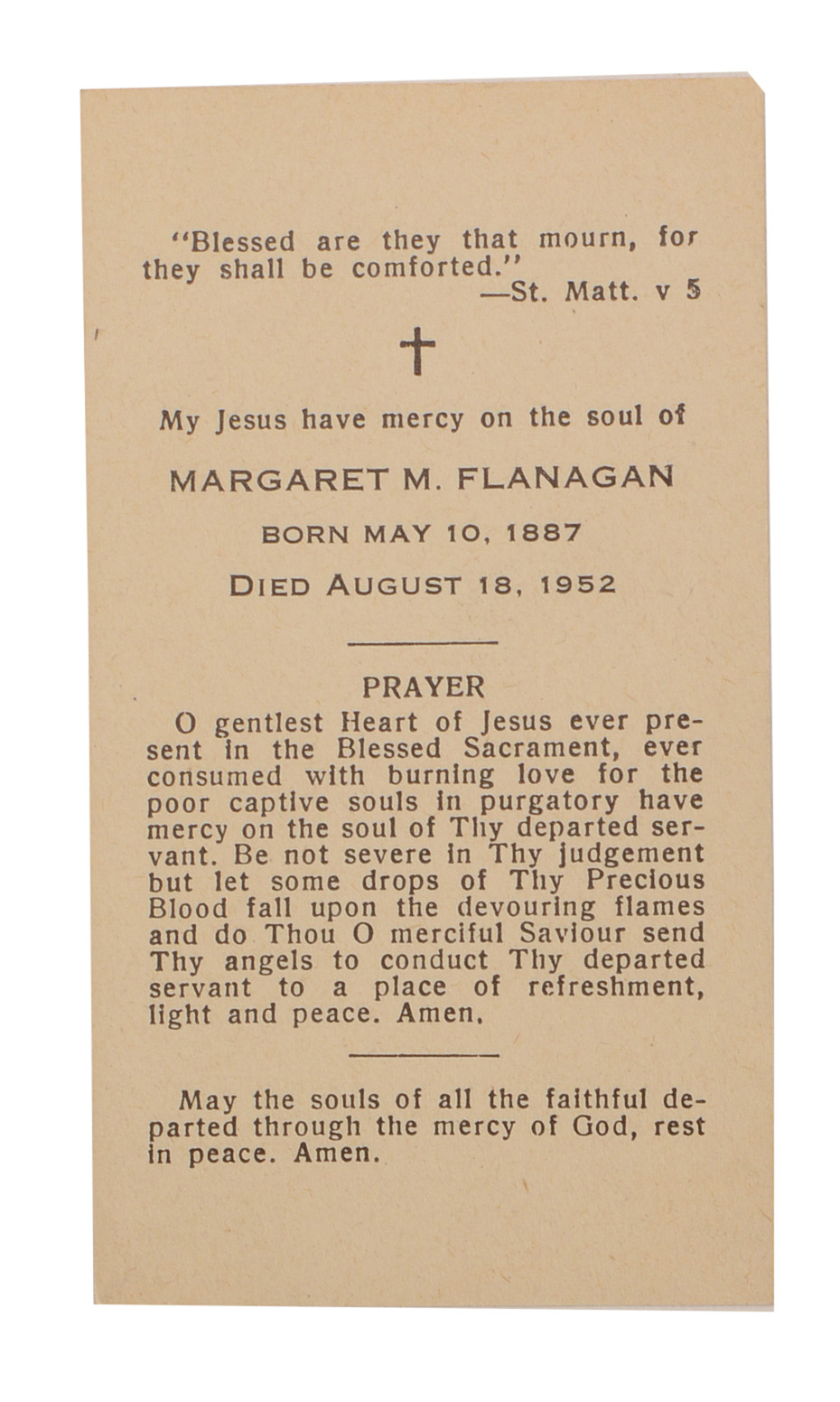 Five Vintage Memorial Cards