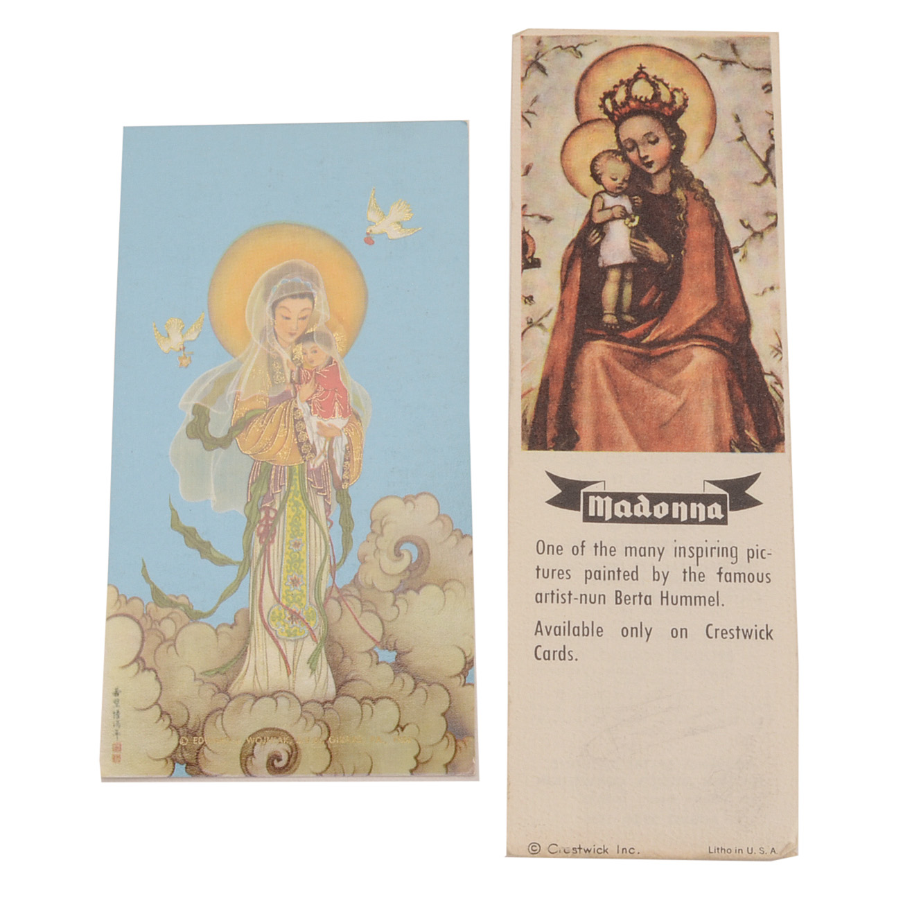 Two Catholic Chinese Prayer Cards