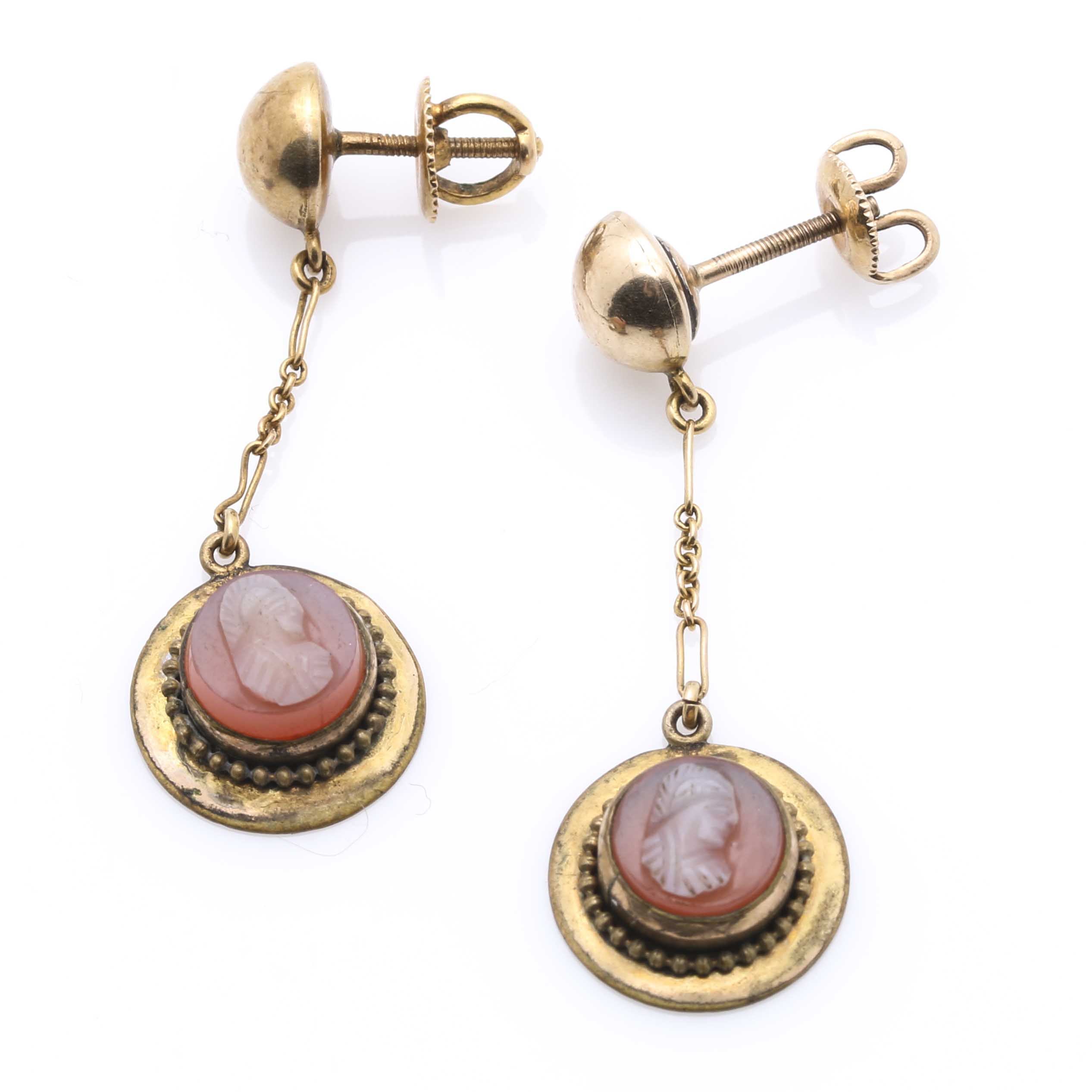 Gold Tone, 10K, and 14K Gold Jewelry With Sardonyx Cameos Featuring Forstner and Gioiello