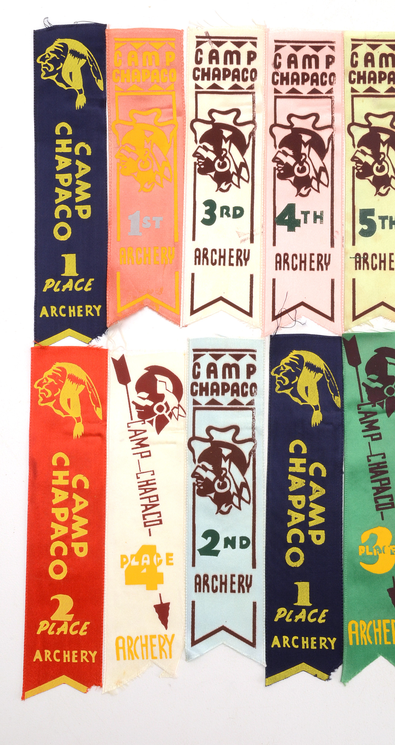 Large Collection of Vintage "Camp Chapaco" Ribbons
