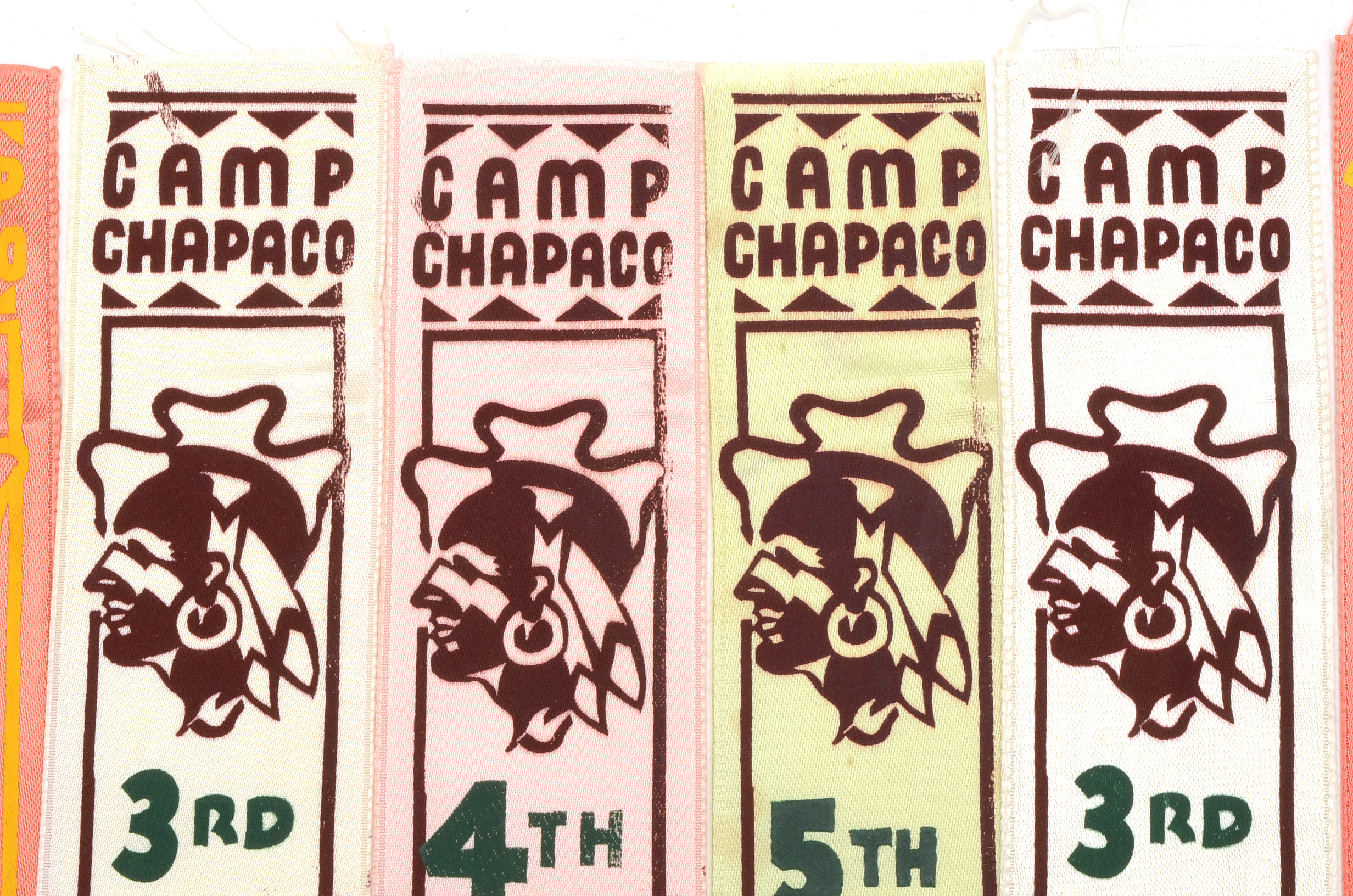 Large Collection of Vintage "Camp Chapaco" Ribbons