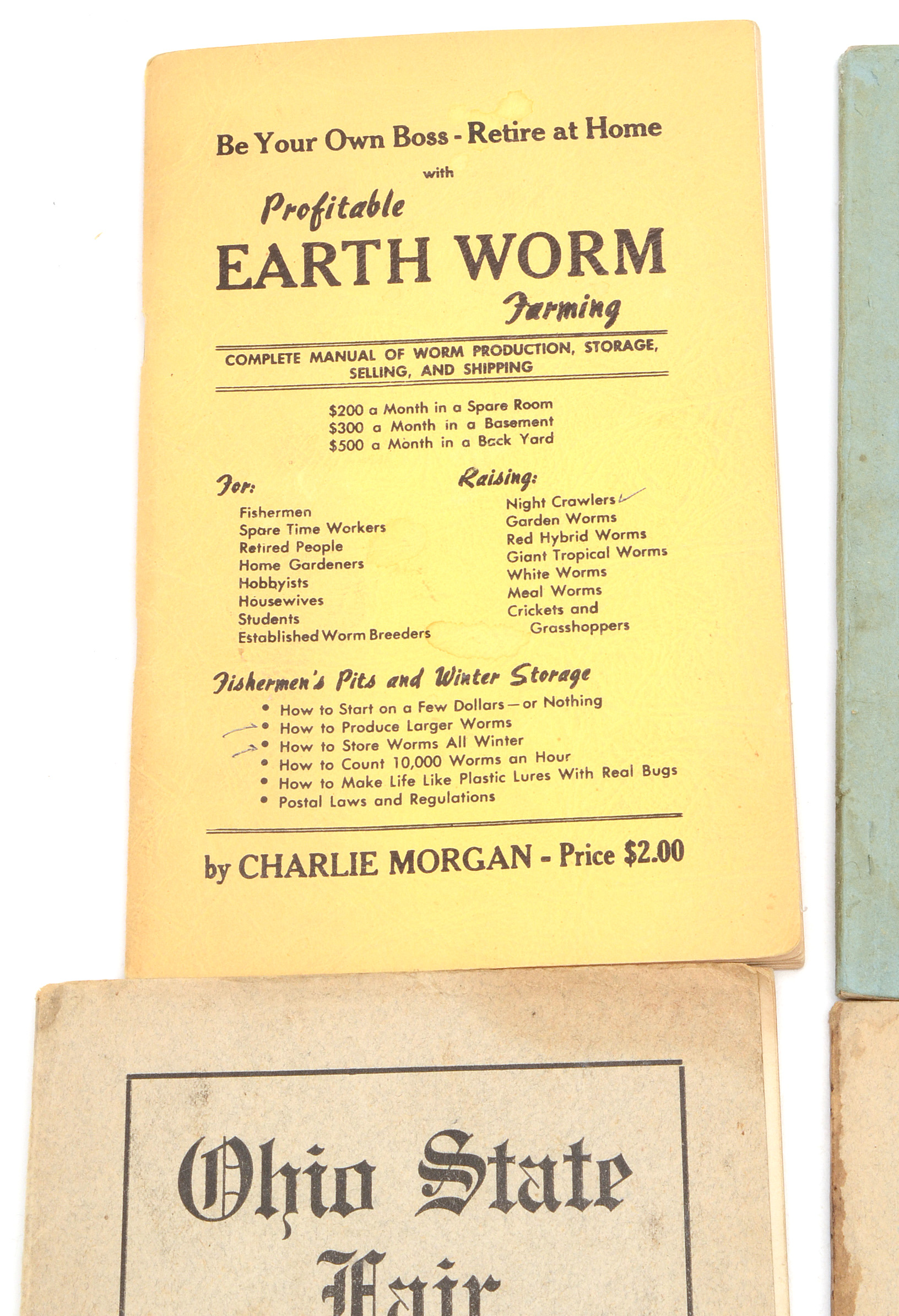 Vintage Ohio State Fair Ephemera and Earth Worm Farming Booklet