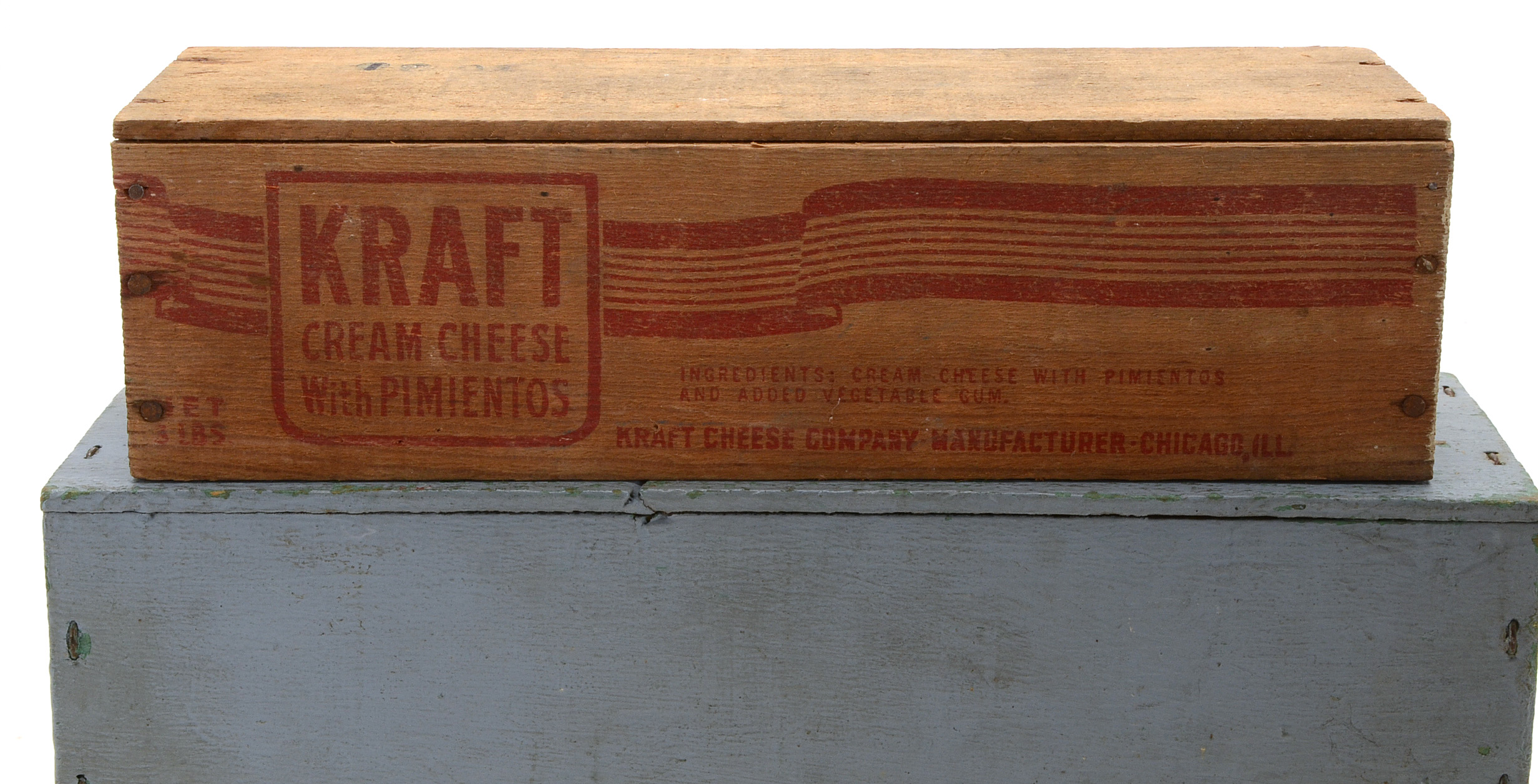Three Vintage Wooden Pimento Cheese Boxes