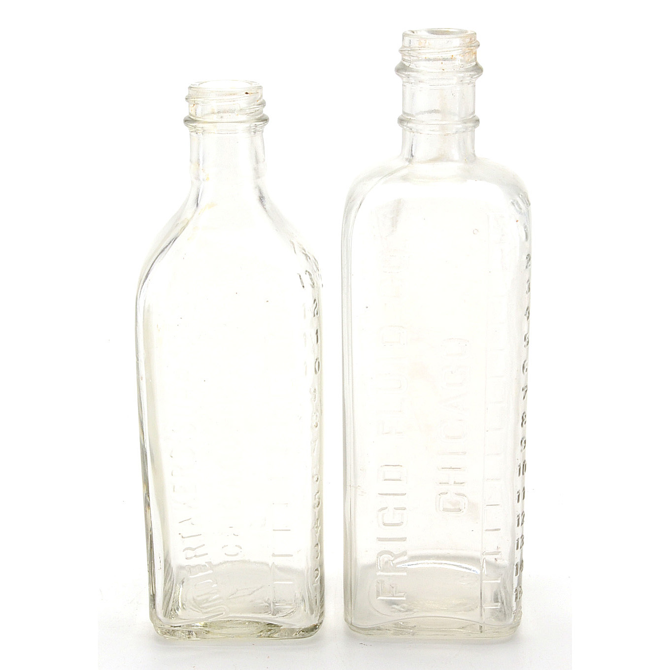 Pair of Vintage Embalming Fluid Bottles