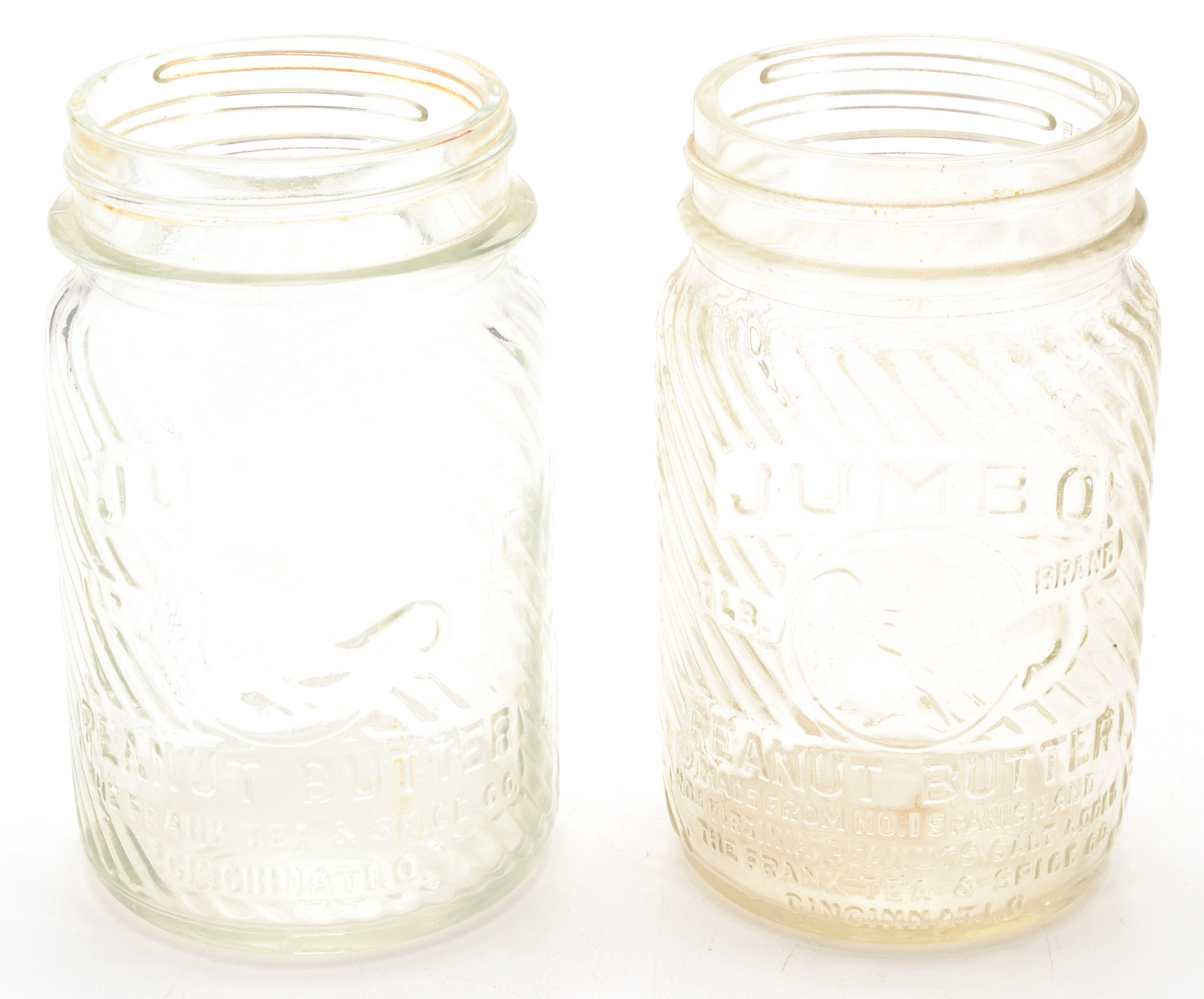 Six Vintage Jumbo Peanut Butter Jars