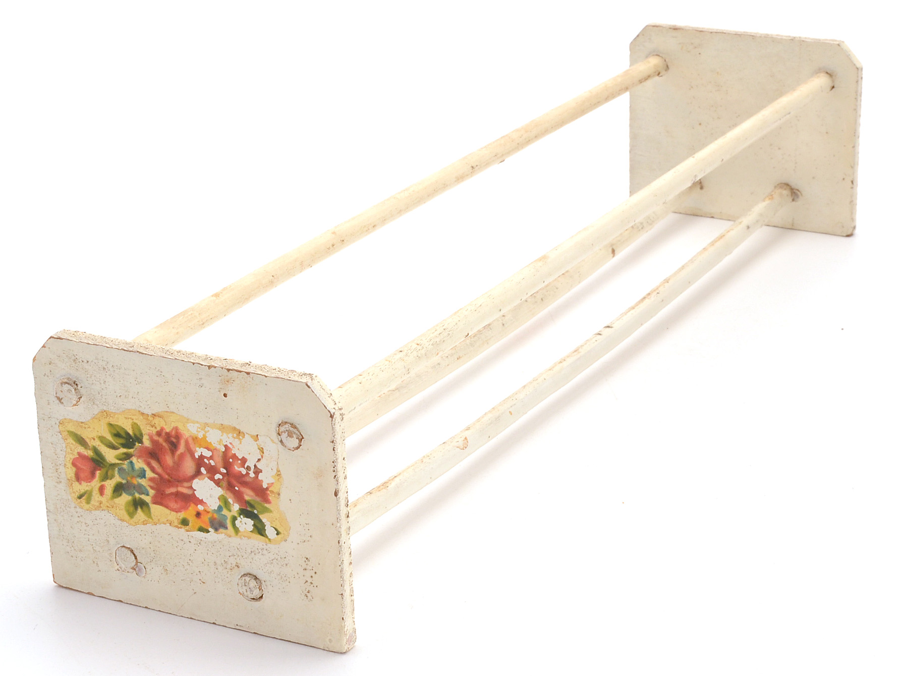Vintage Frank Spice & Tea Dove Milk Glass and Wood Spice Rack