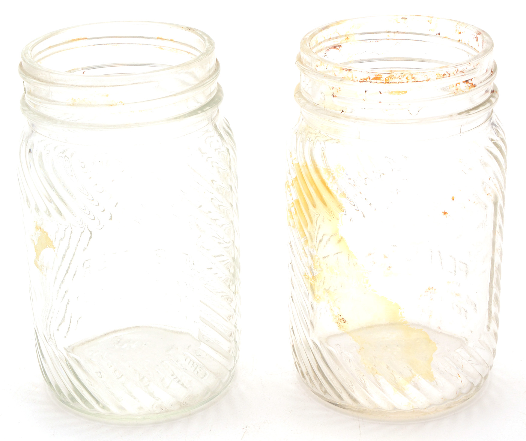 Six Vintage Jumbo Peanut Butter Jars