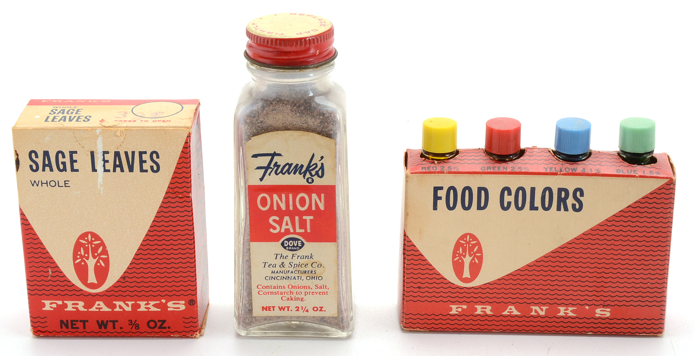 Large Collection of Vintage Frank's Tea & Spice Co. Products